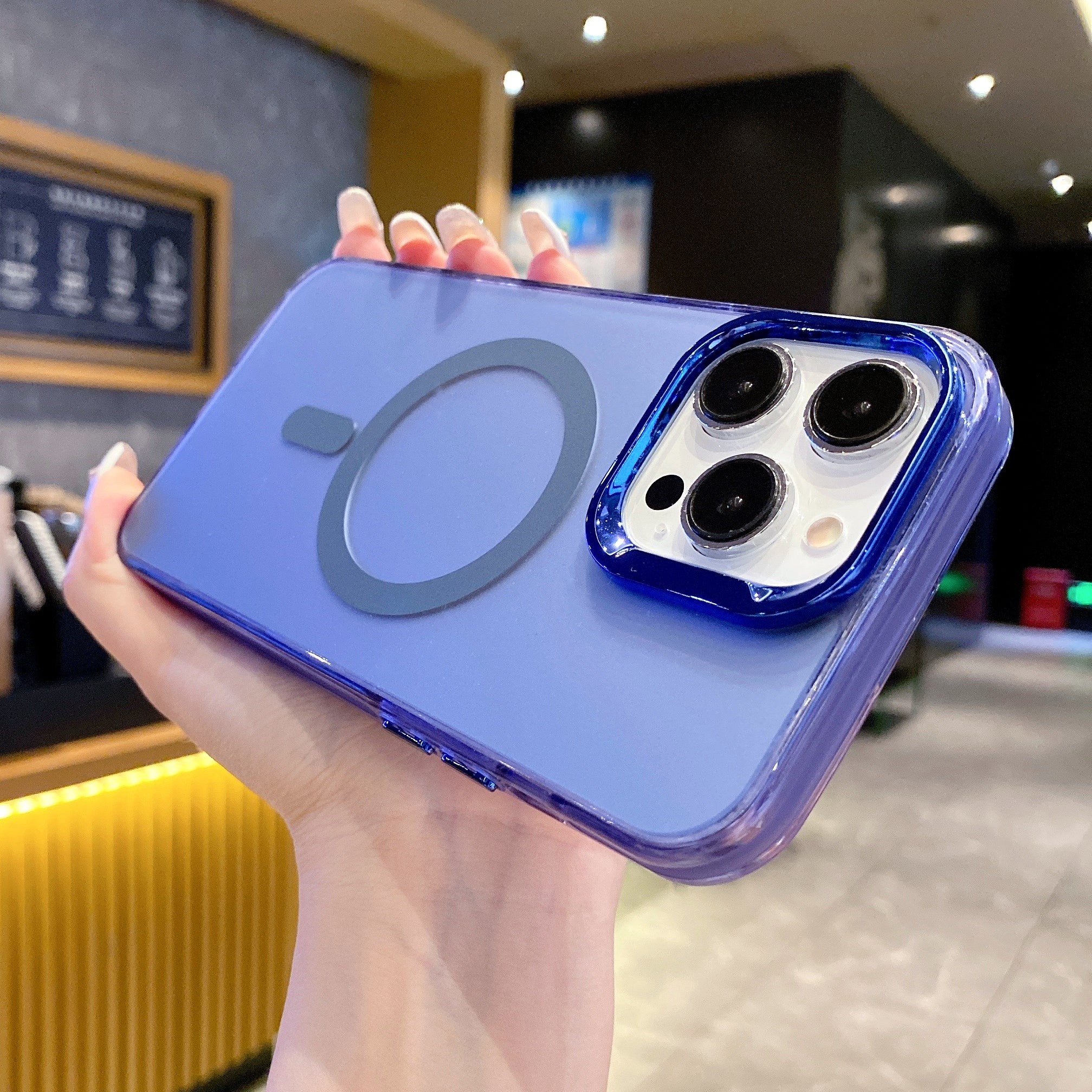 Blue Luxury Smoky Phone Case With Magsafe