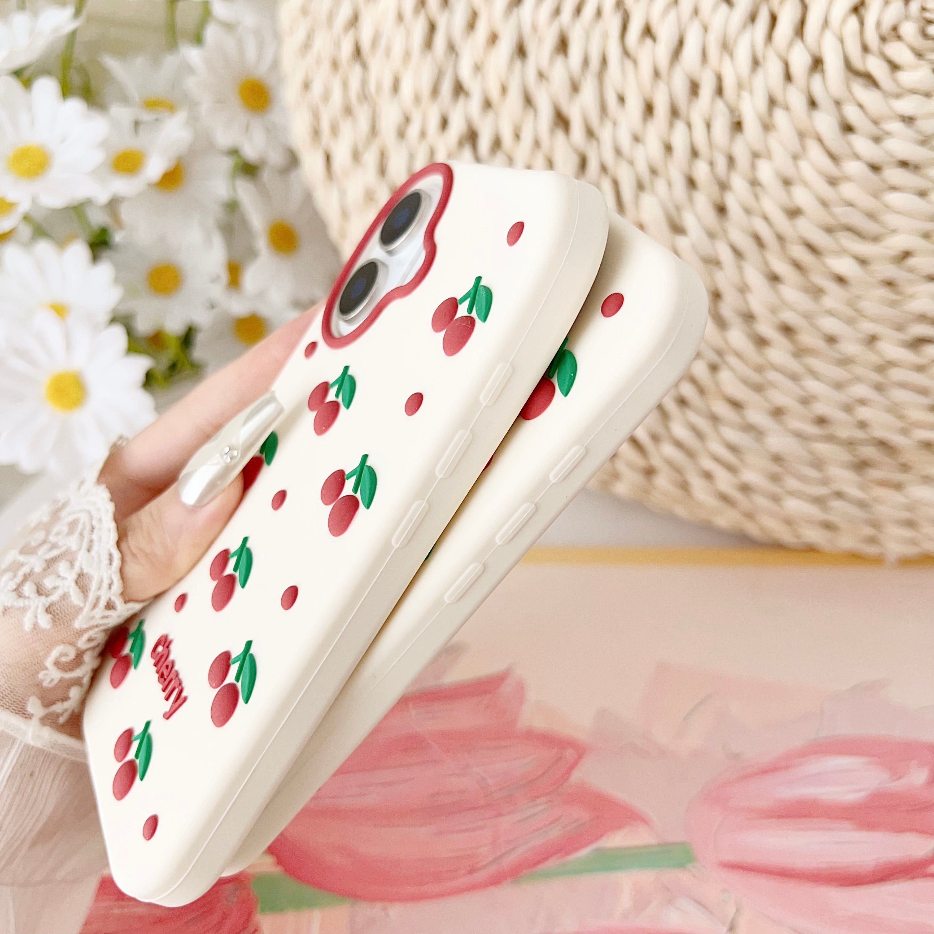 Cherry Bracket Soft Silicone Phone Case