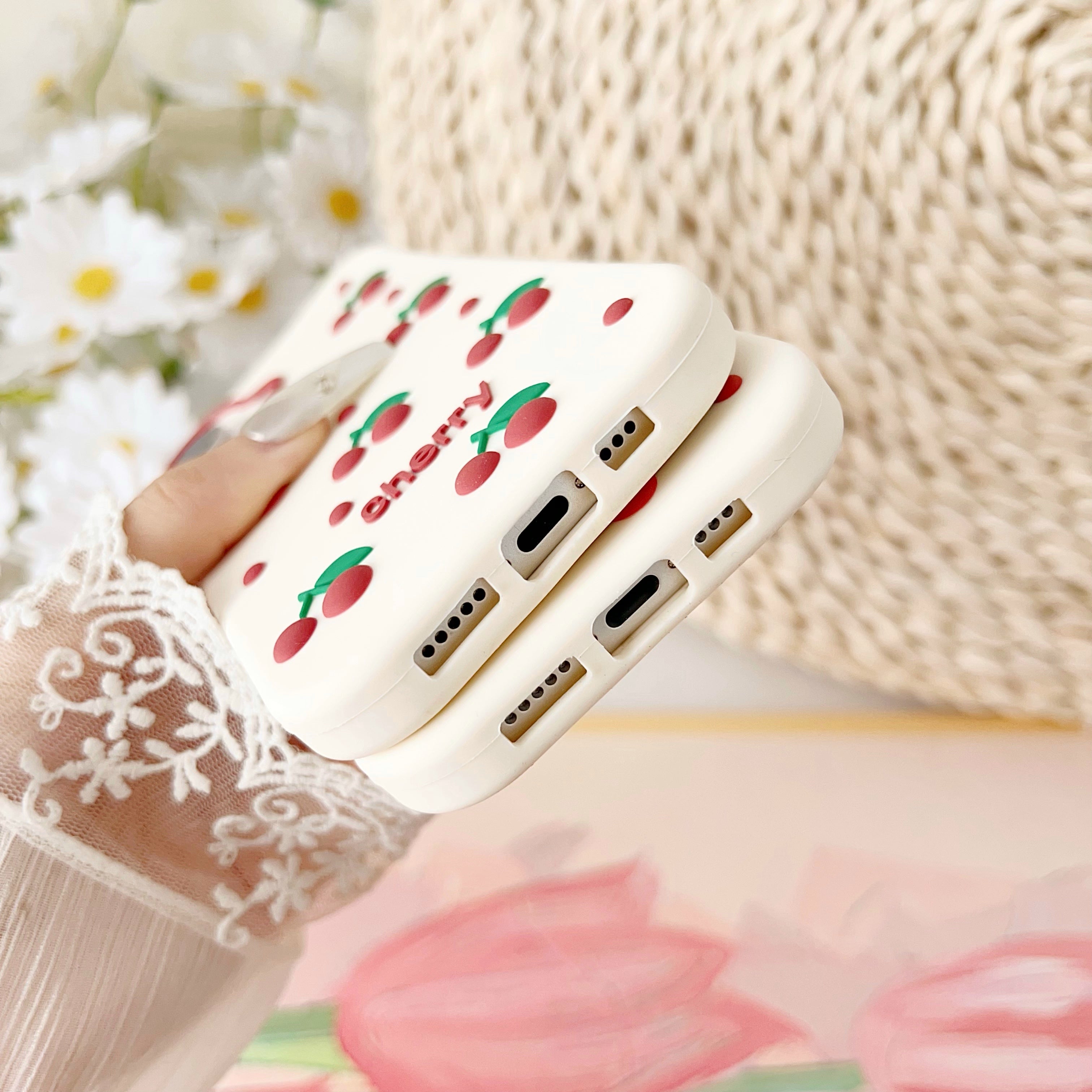 Cherry Bracket Soft Silicone Phone Case