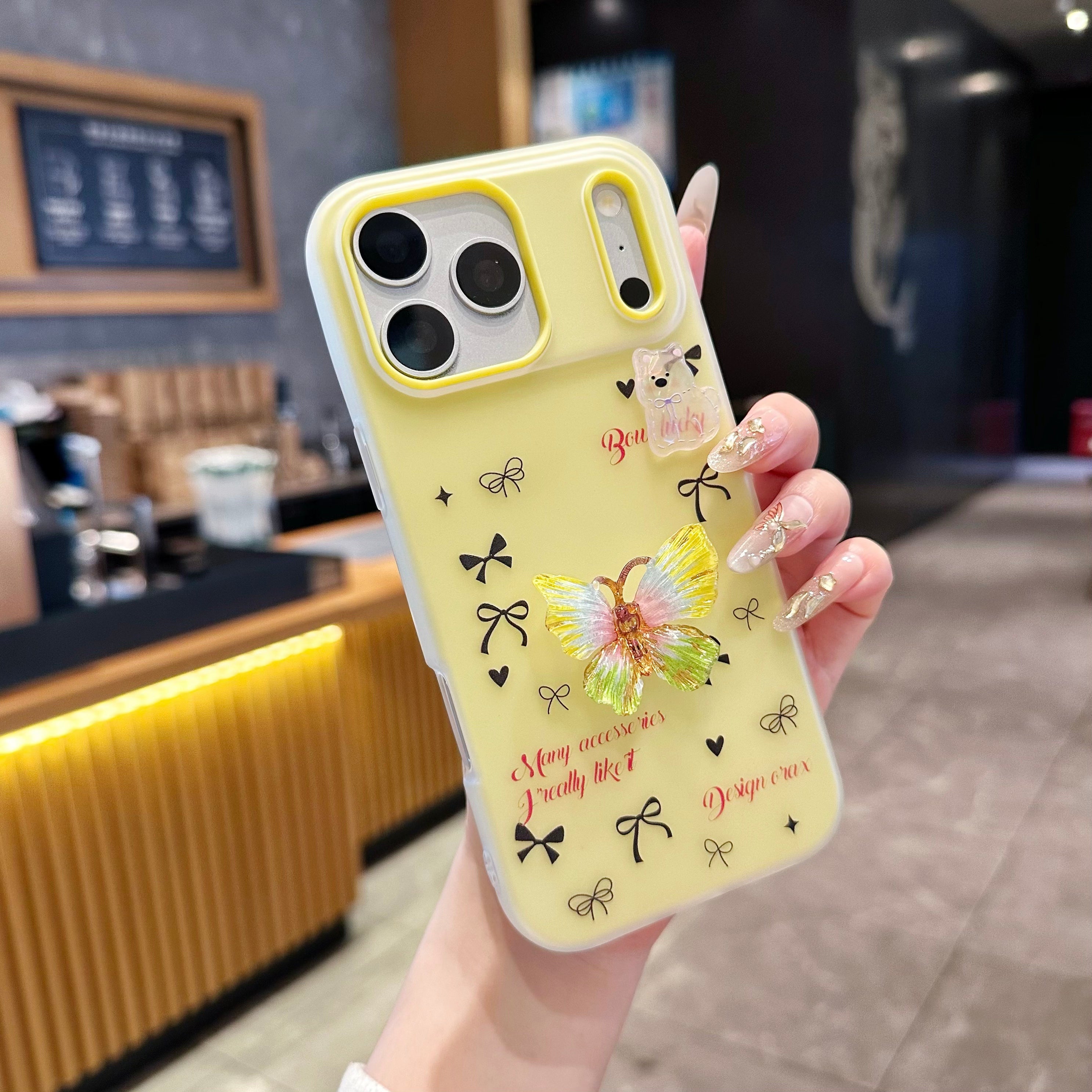 Desert Bloom Butterfly 3D Golden Wing & Blossom Shield Silicone Phone Case