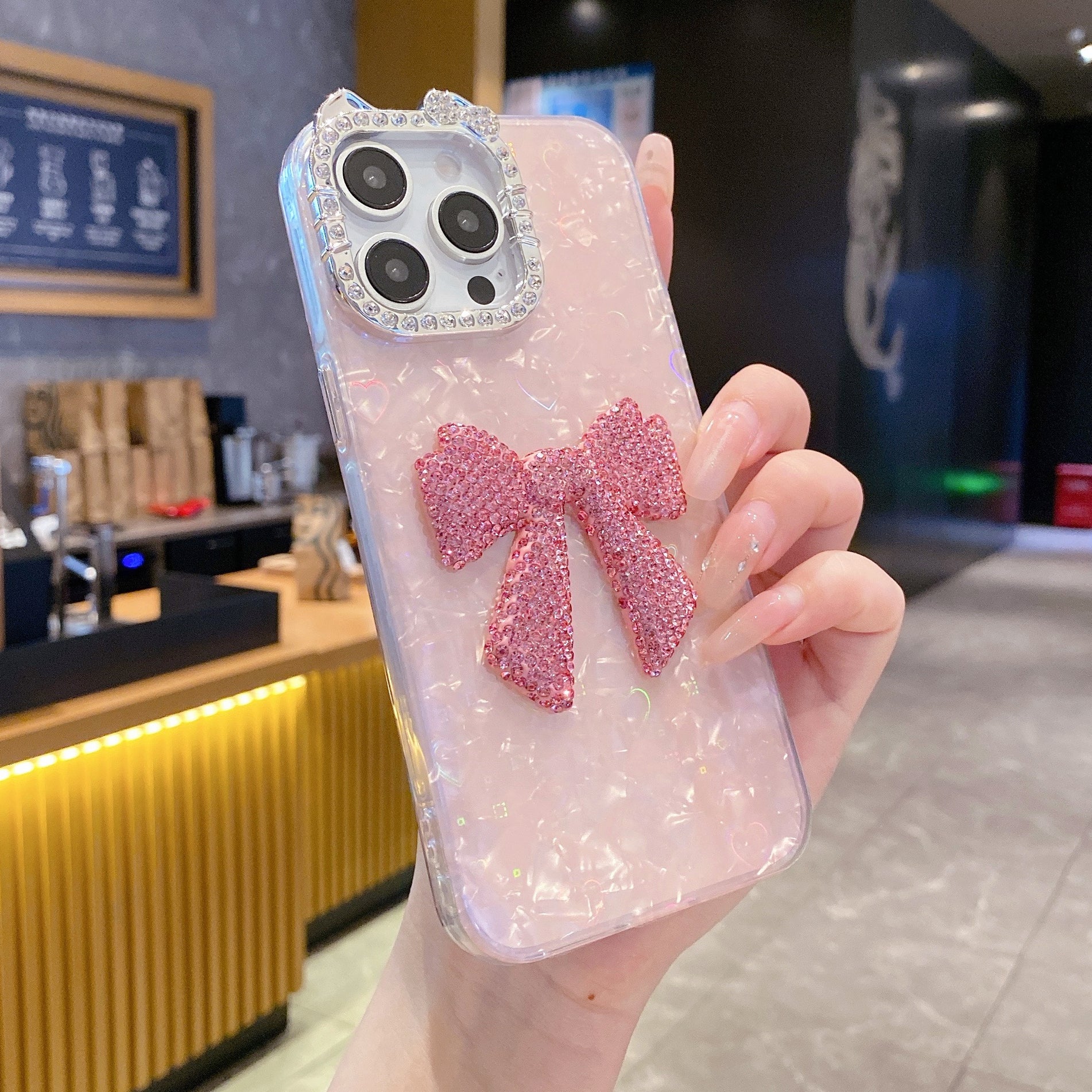 Luxury Bow Bling Case – Cute Pink Edition Case For iPhone 17 Pro