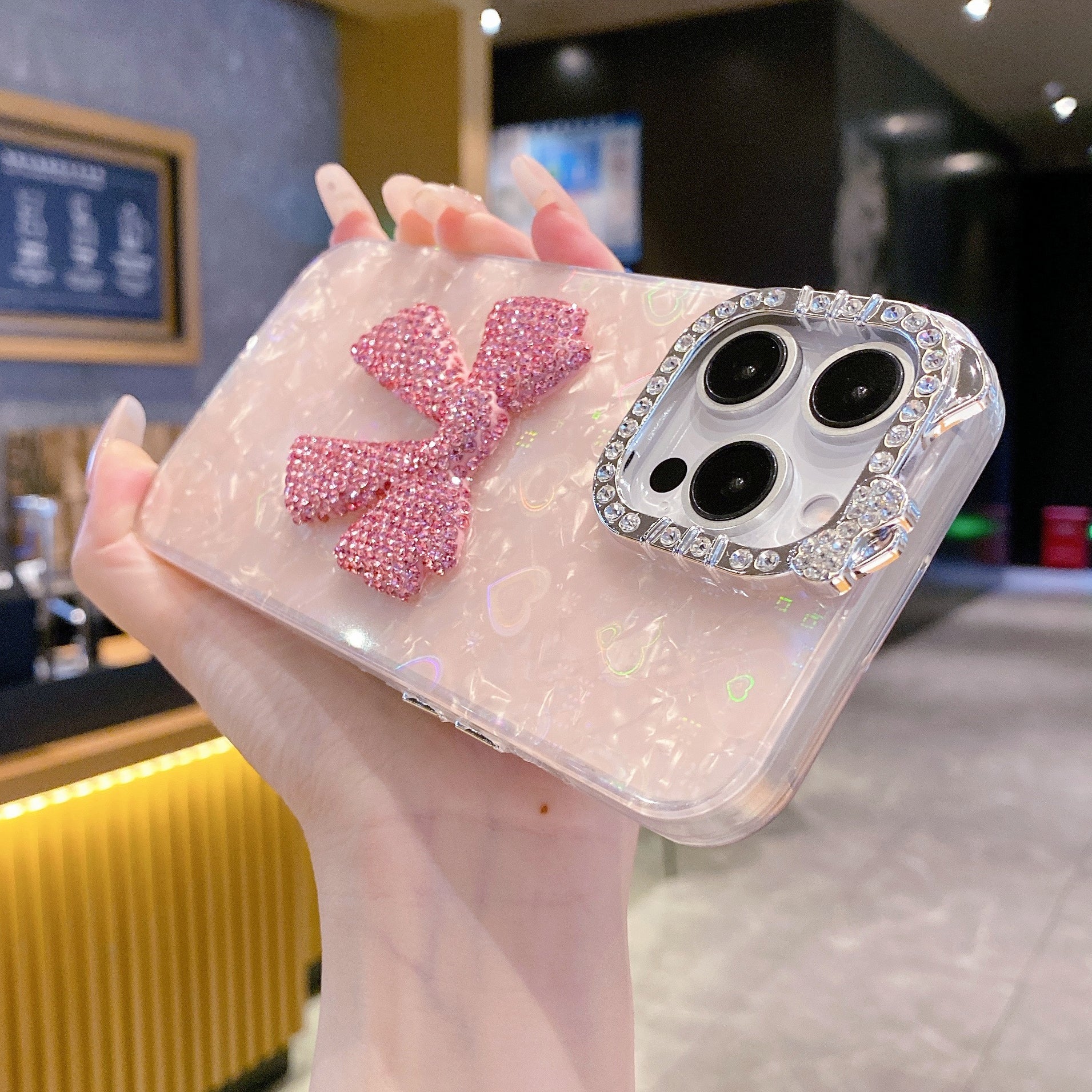 Luxury Bow Bling Case – Cute Pink Edition Case For iPhone 17 Pro