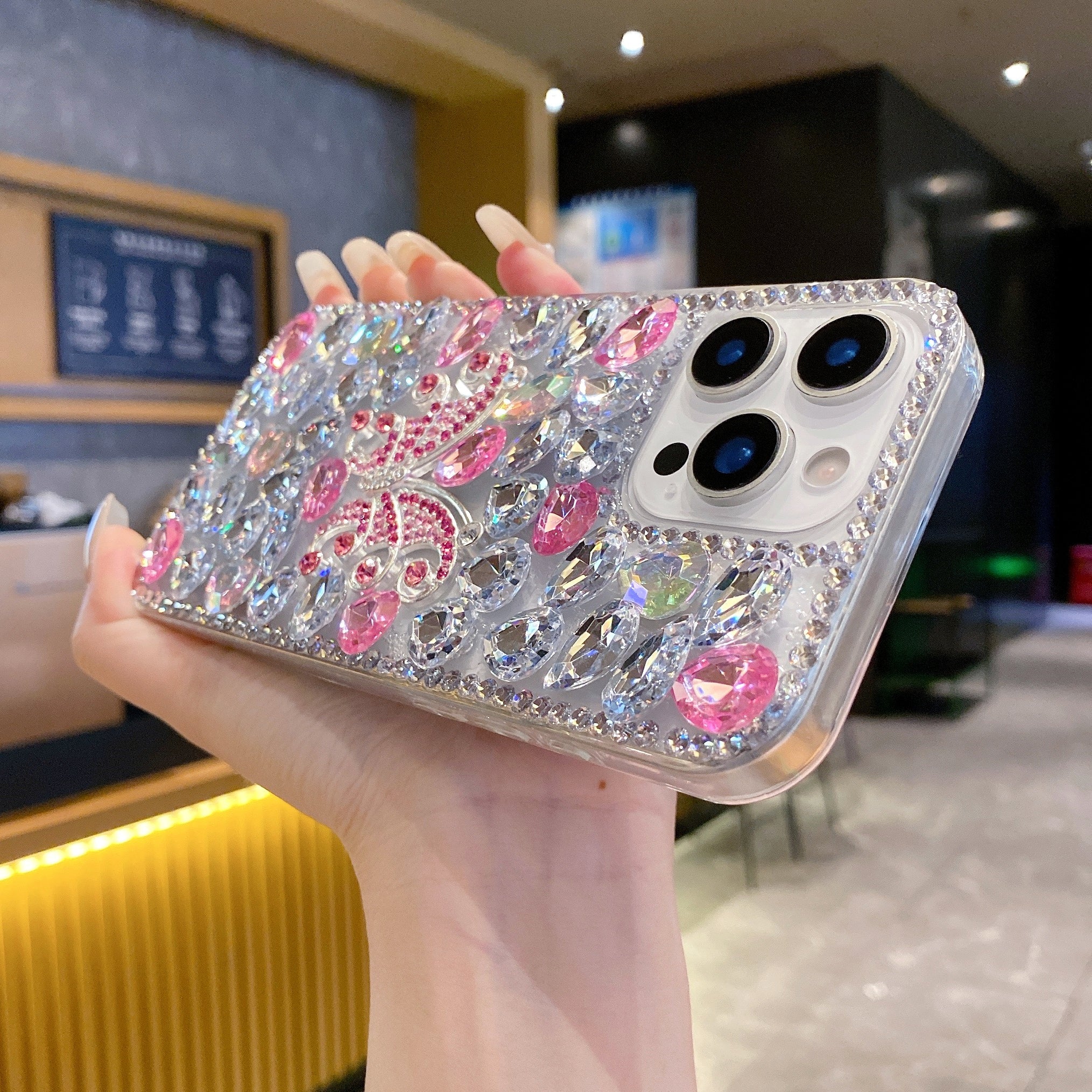 Luxury Crystal Diamond Butterfly Bling Phone Case For iPhone 13