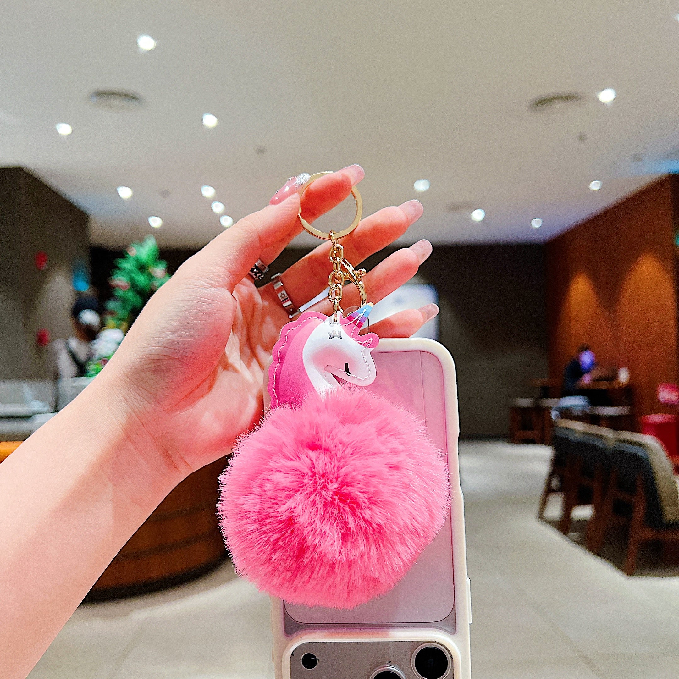 Pink Unicorn Fluffy Charm