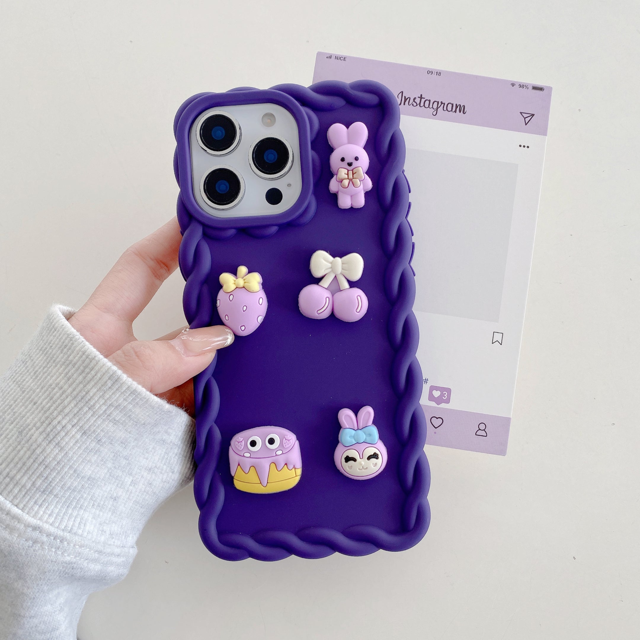 Purple Birthday Articals Silicon Phone Cases For iPhone 16 Pro Max