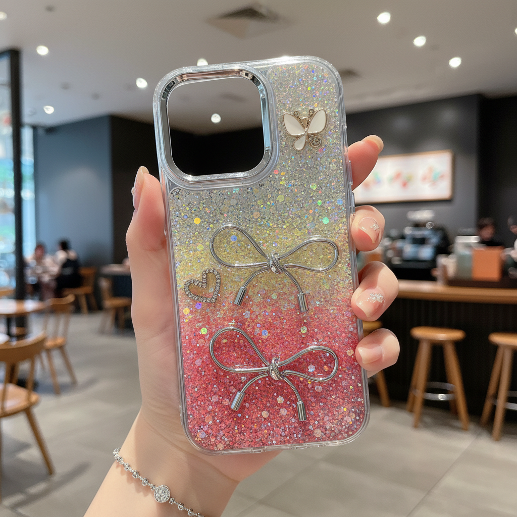 Fairy Bow Dreamy Silver Pink - Phone Case For iPhone 14