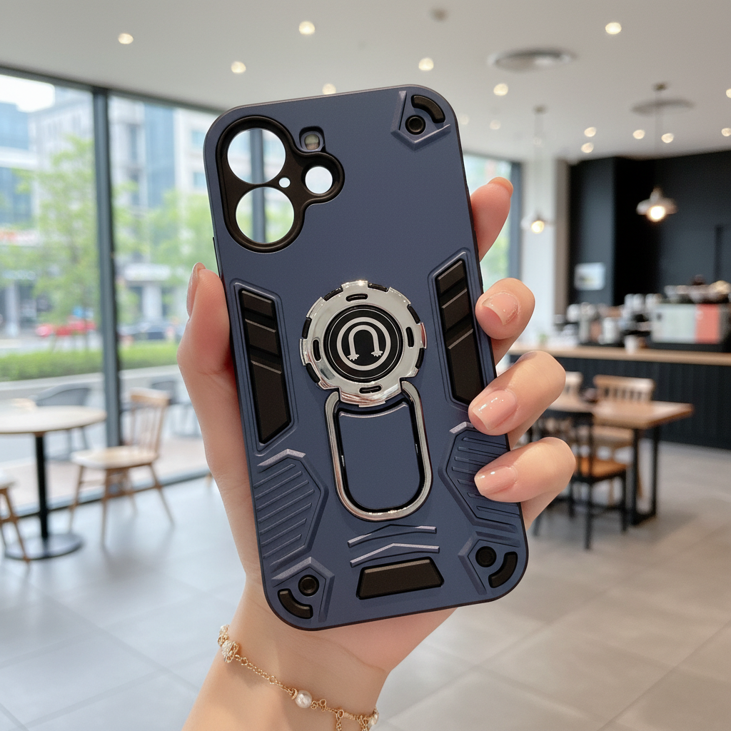 Military-Grade Protection Case - 360° Rotating Ring Holder & Magnetic Car Mount Case