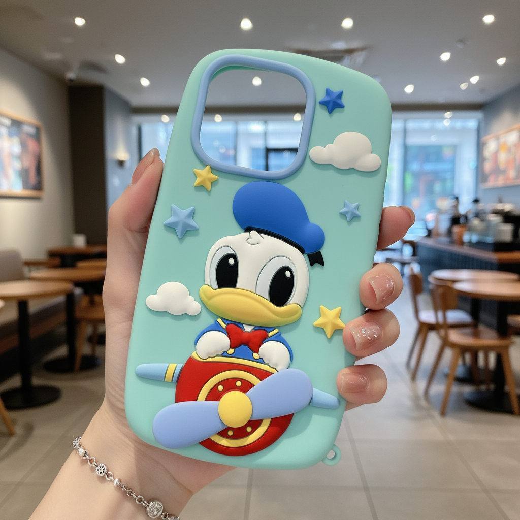 Flying Donald Duck Silicon Phone Case