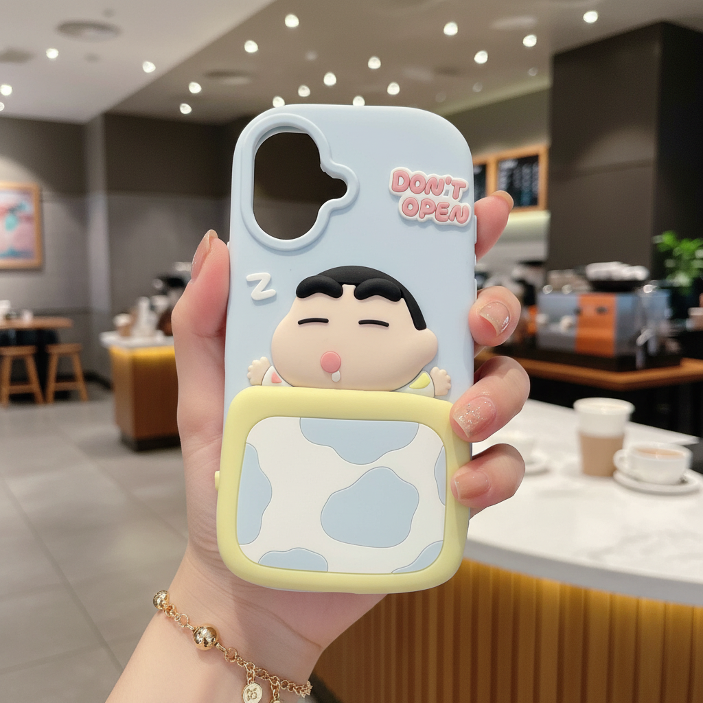 Don't Open Shinchan Silicone Phone Case