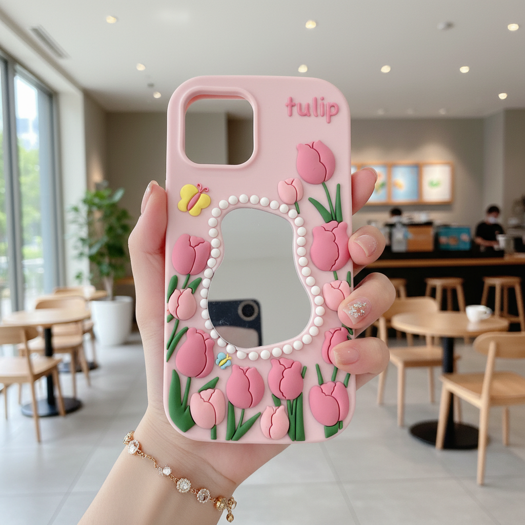 Tulip Mirror Silicone Phone Case