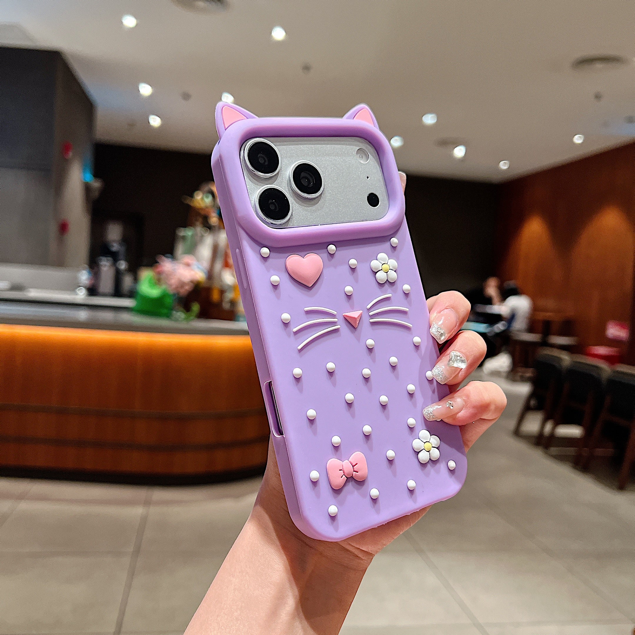 Kitty Whiskers Pearl Decorated Cover
