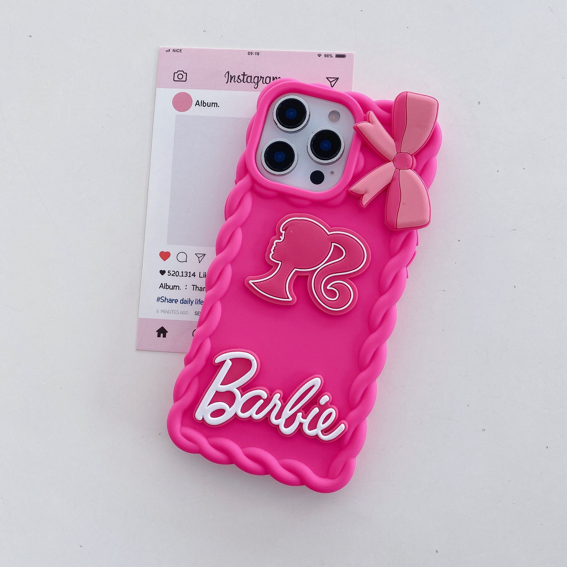 Barbie Doll With 3D Bow Silicon Phone Cases