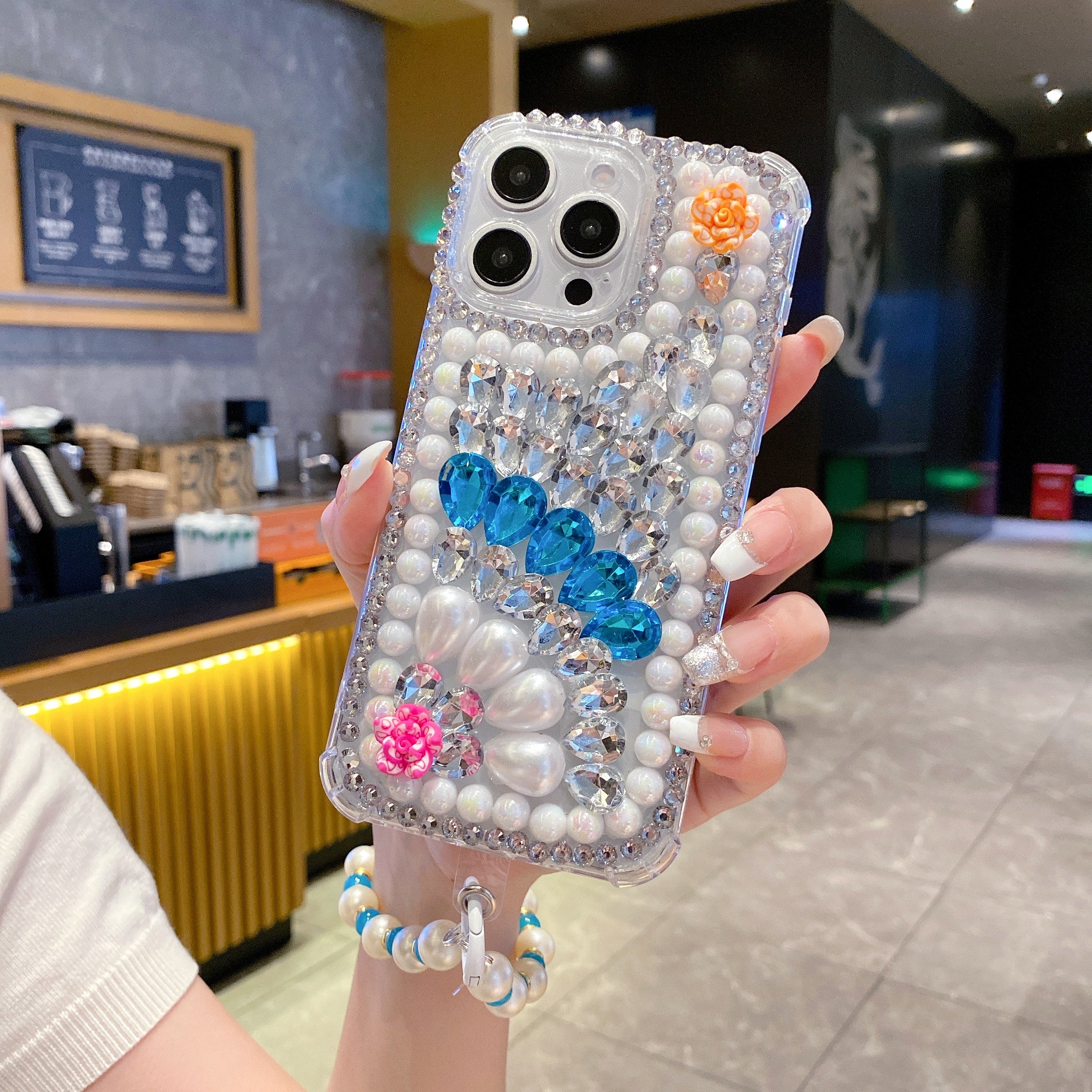 Blue Diamond With Charm Silicon Phone Cases
