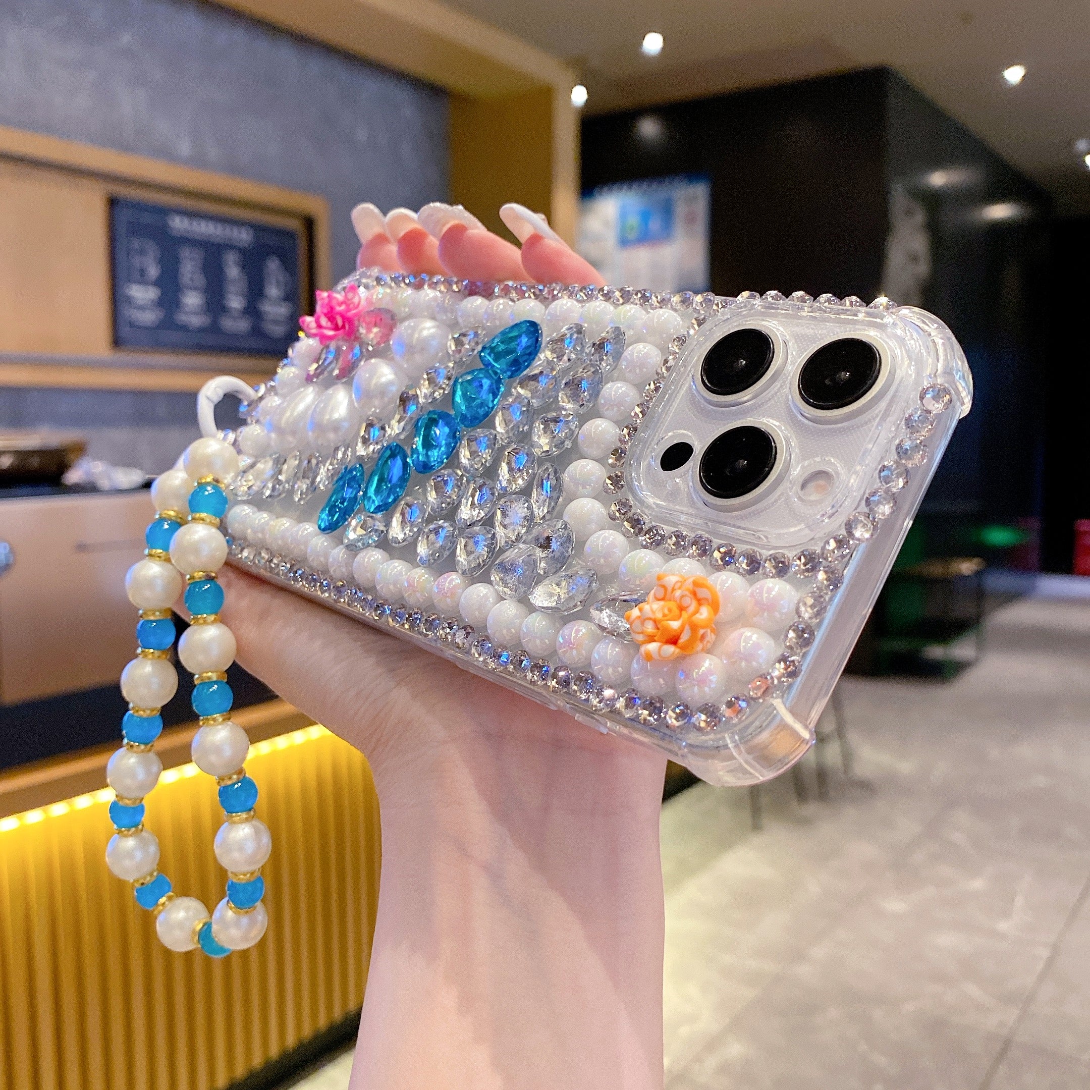 Blue Diamond With Charm Silicon Phone Cases