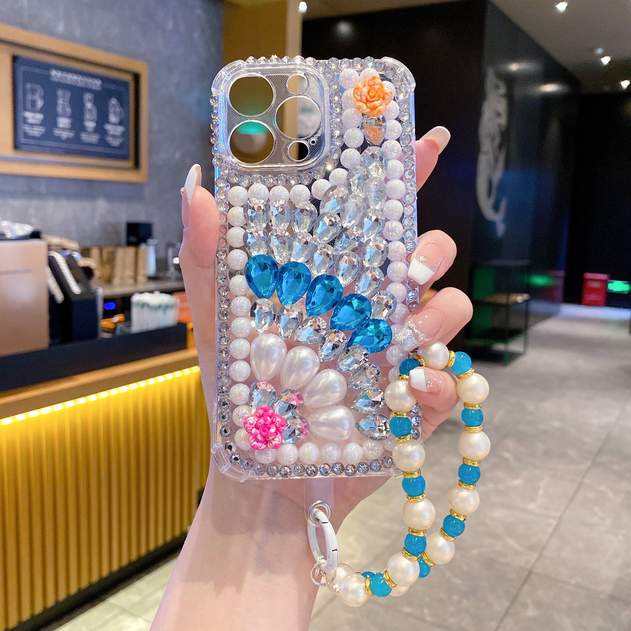 Blue Diamond With Charm Silicon Phone Cases