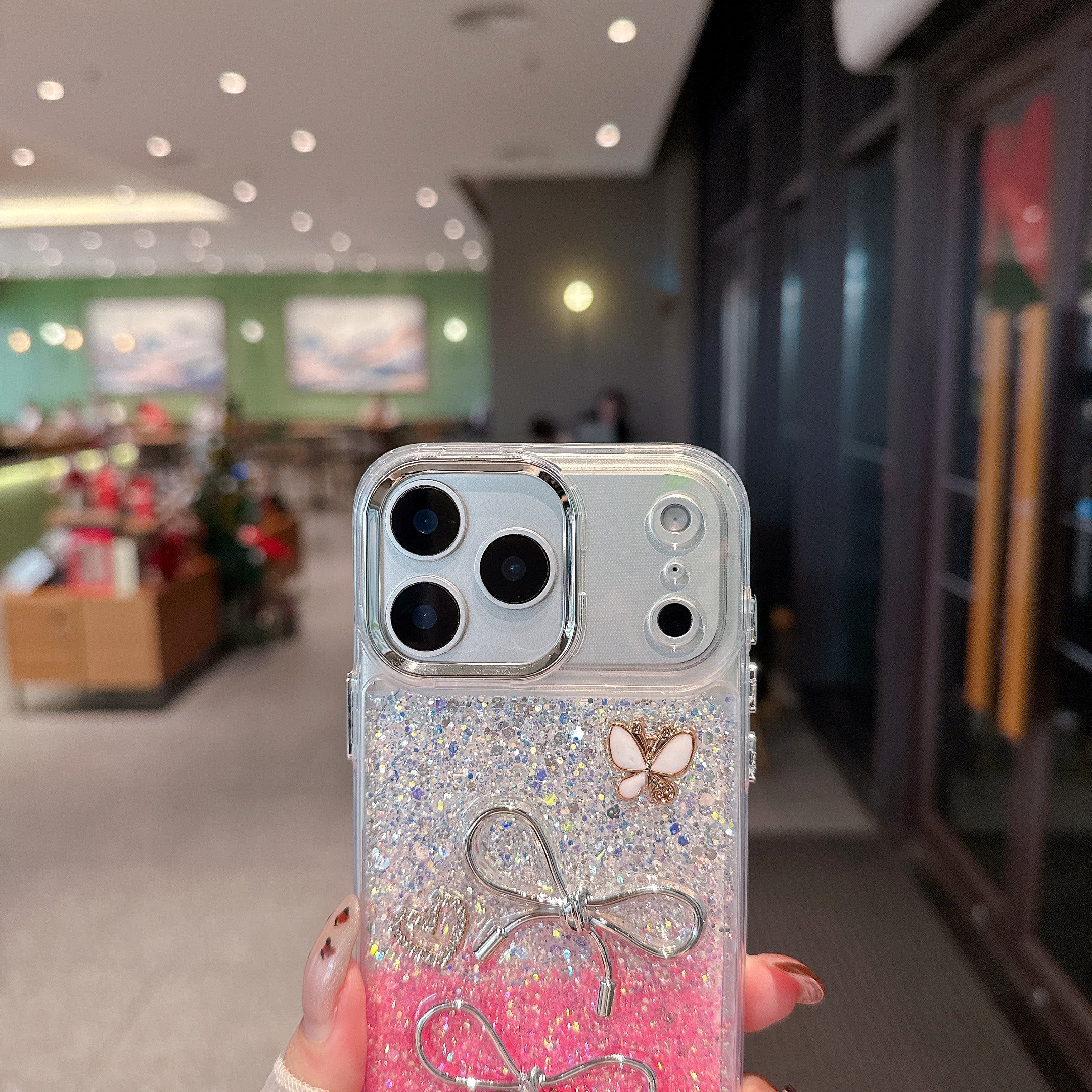 Fairy Bow Dreamy Silver Pink Silicone Phone Case For iPhone 13