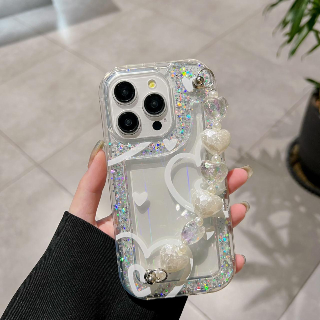glitter-heart-with-heart-chain-silicon-phone-cases-for-iphone
