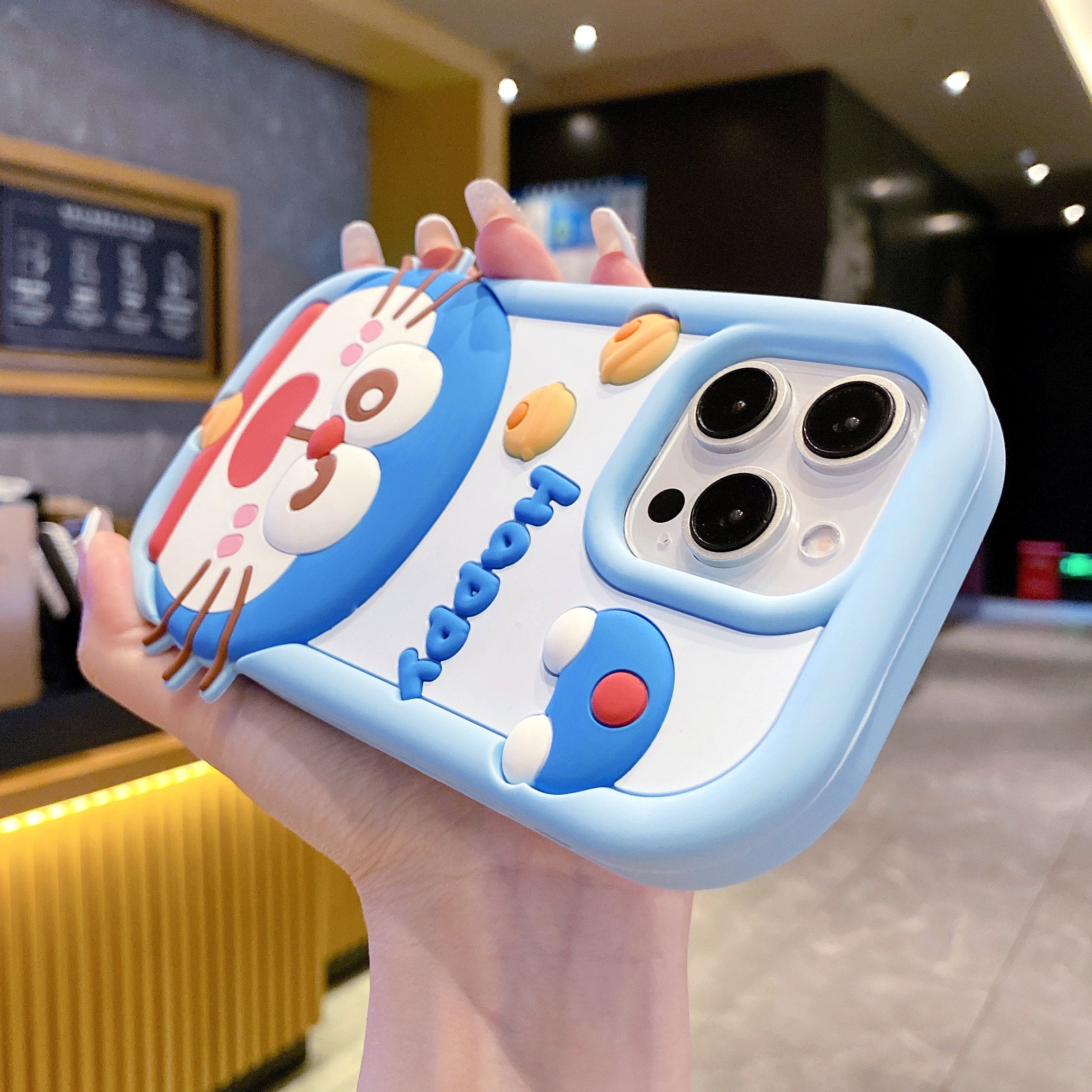 Happy Doraemon Silicon Phone Case For iPhone