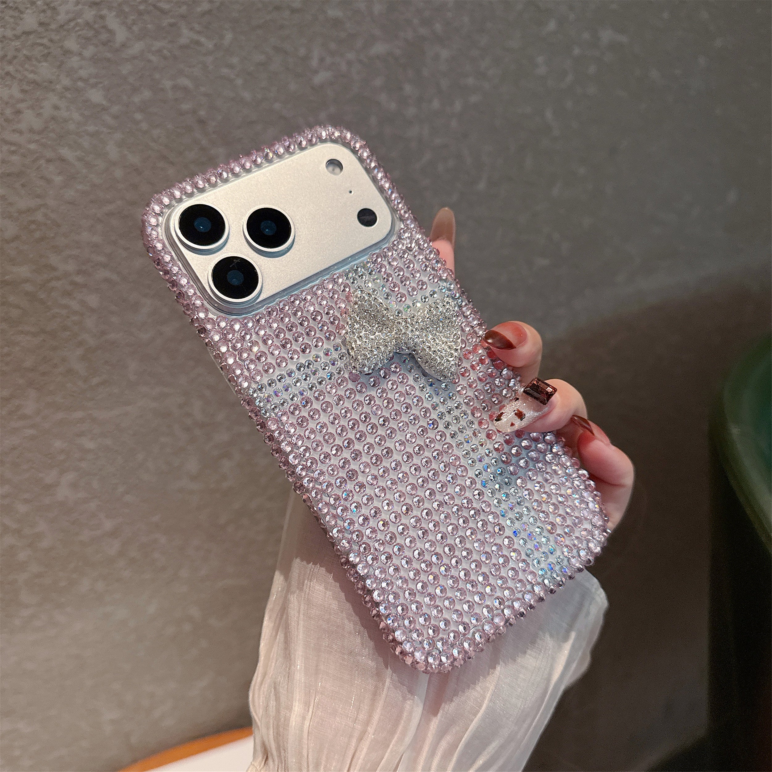 Glitz & Ribbon Elite Case 3D Crystal Encrusted Bow Pink Shield