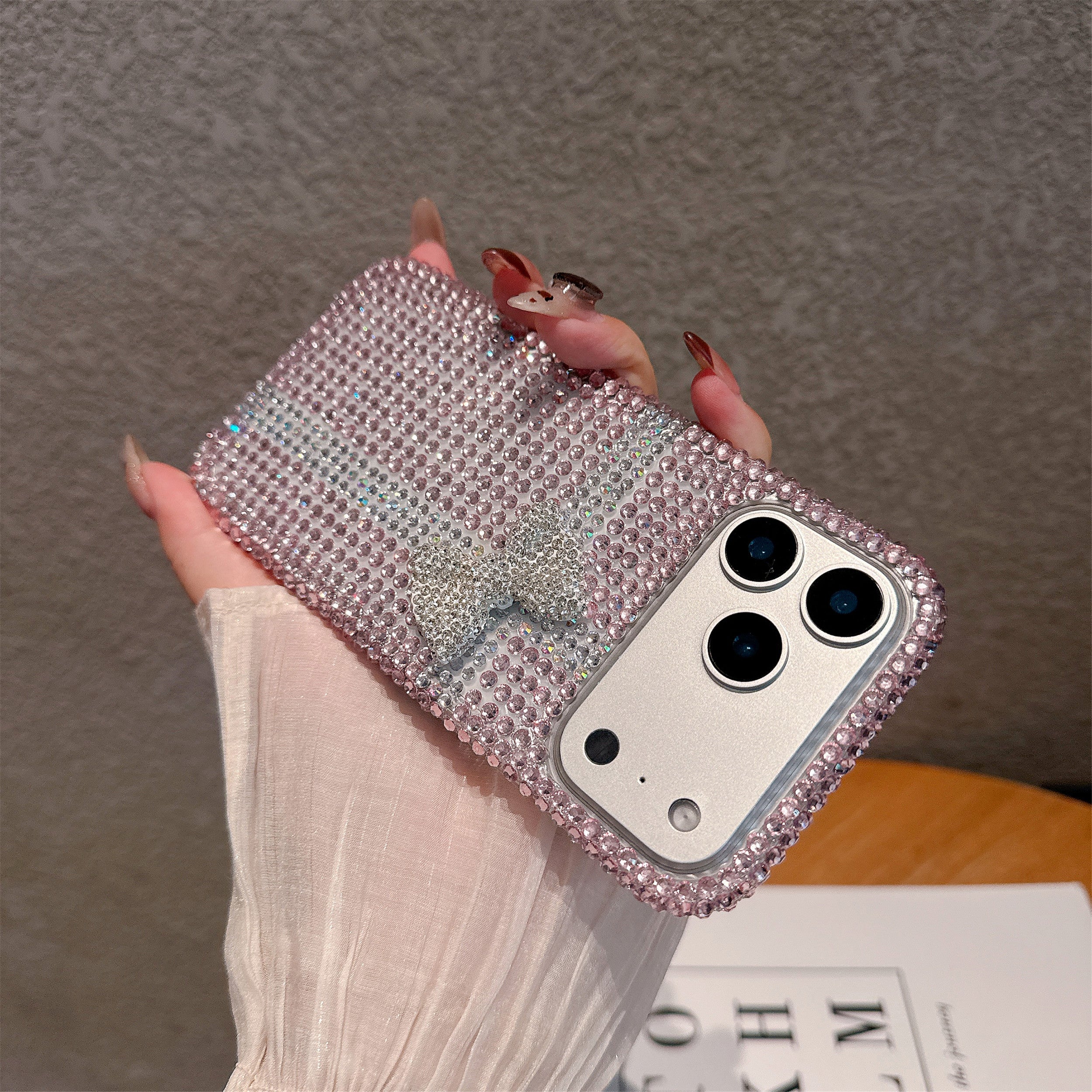 Glitz & Ribbon Elite Case 3D Crystal Encrusted Bow Pink Shield
