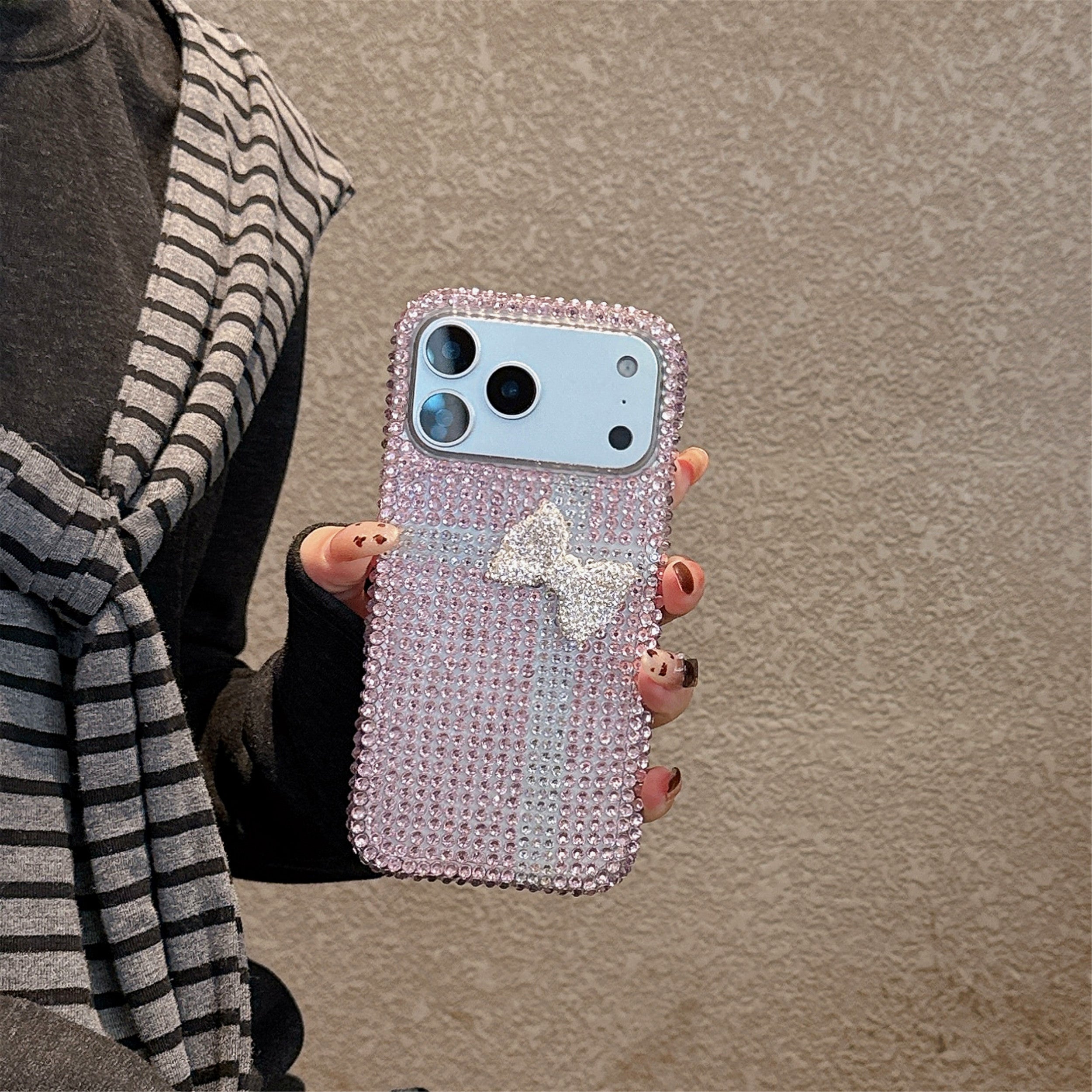 Glitz & Ribbon Elite Case 3D Crystal Encrusted Bow Pink Shield