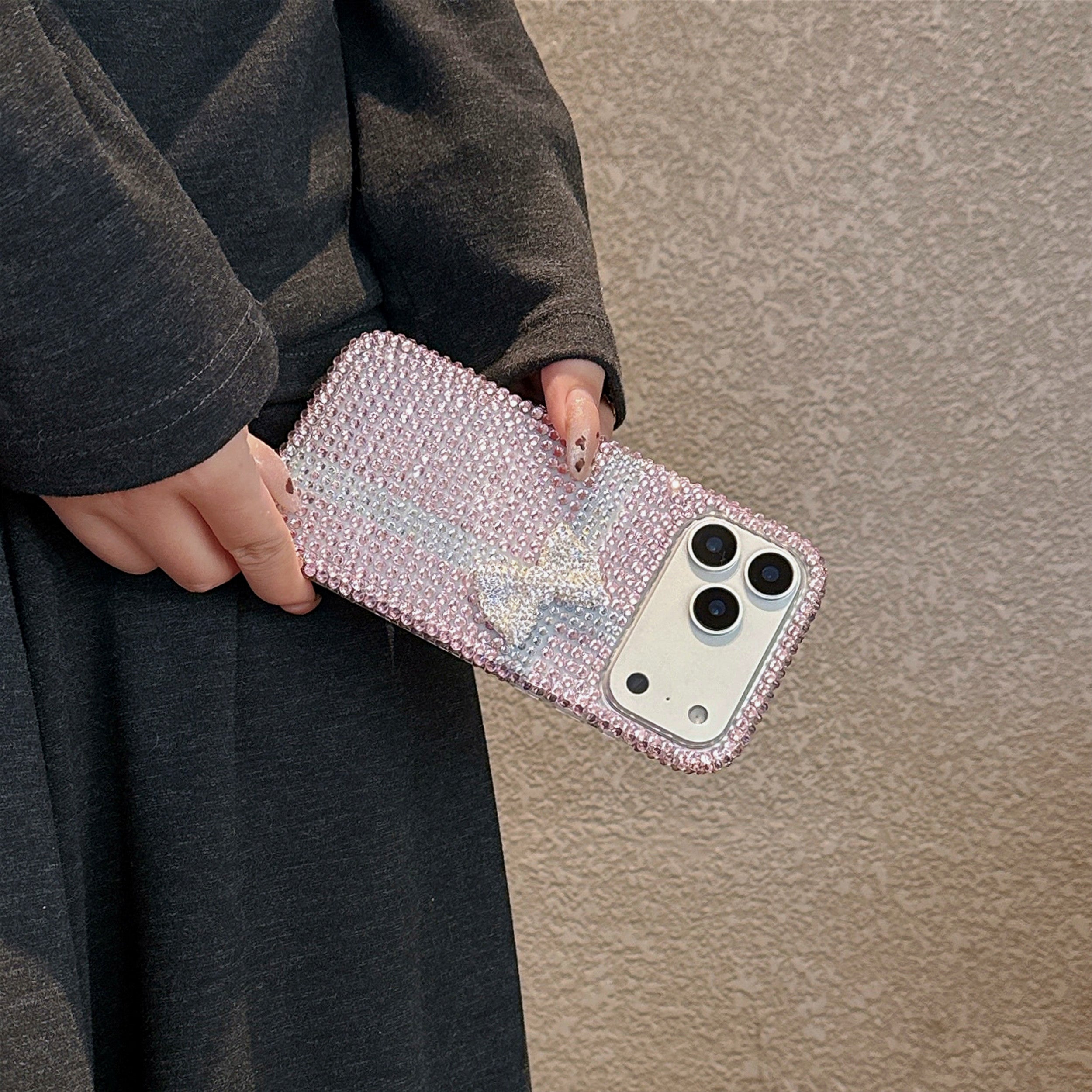 Glitz & Ribbon Elite Case 3D Crystal Encrusted Bow Pink Shield