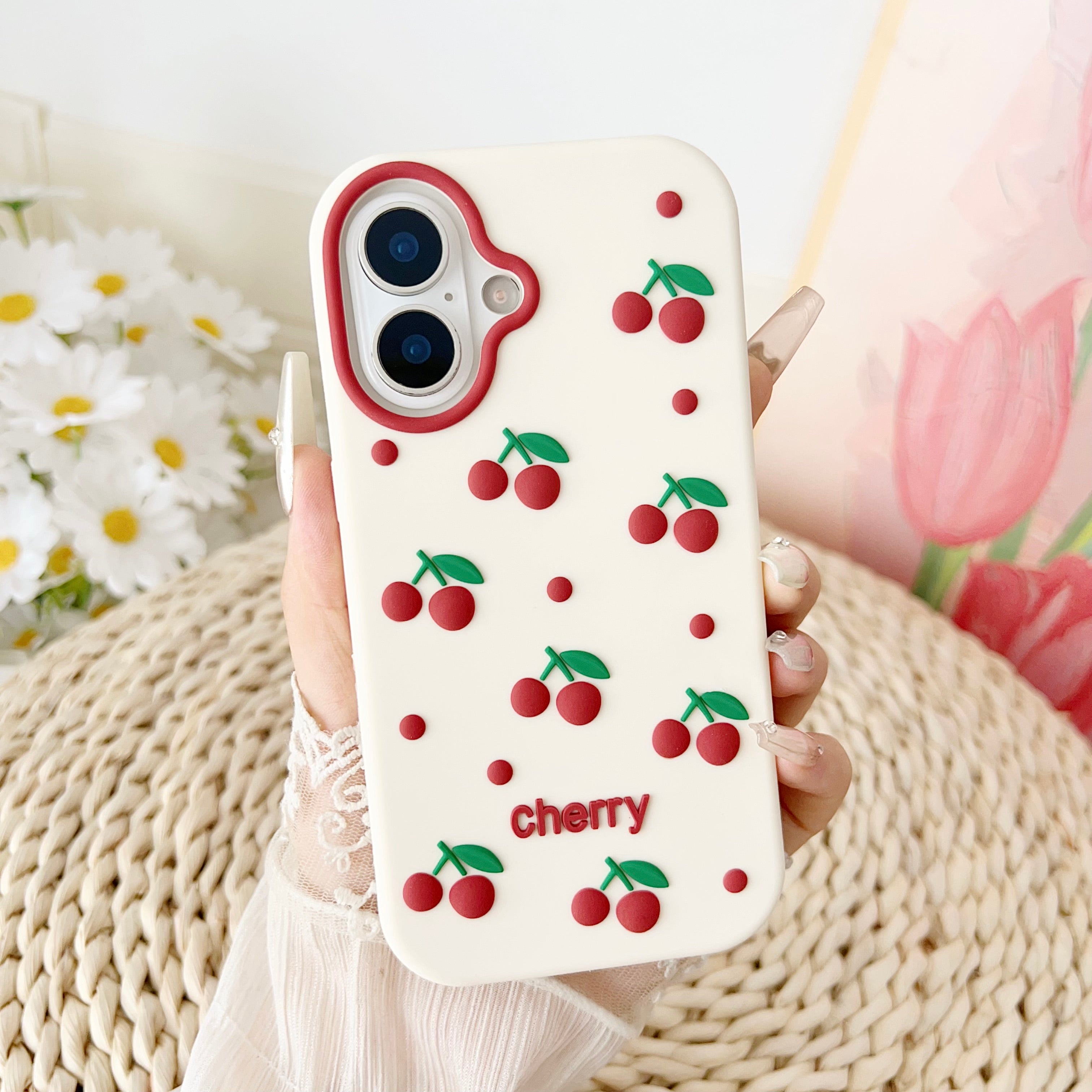 Cherry Bracket Soft Silicone Phone Case 