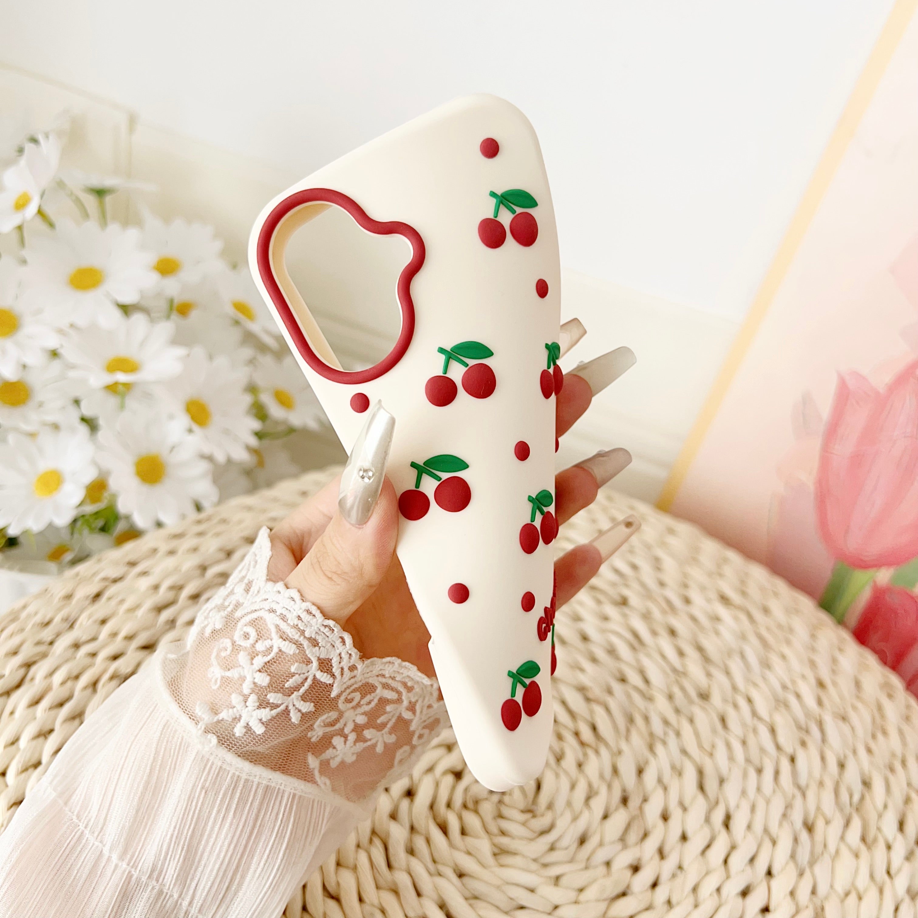 Cherry Bracket Soft Silicone Phone Case 
