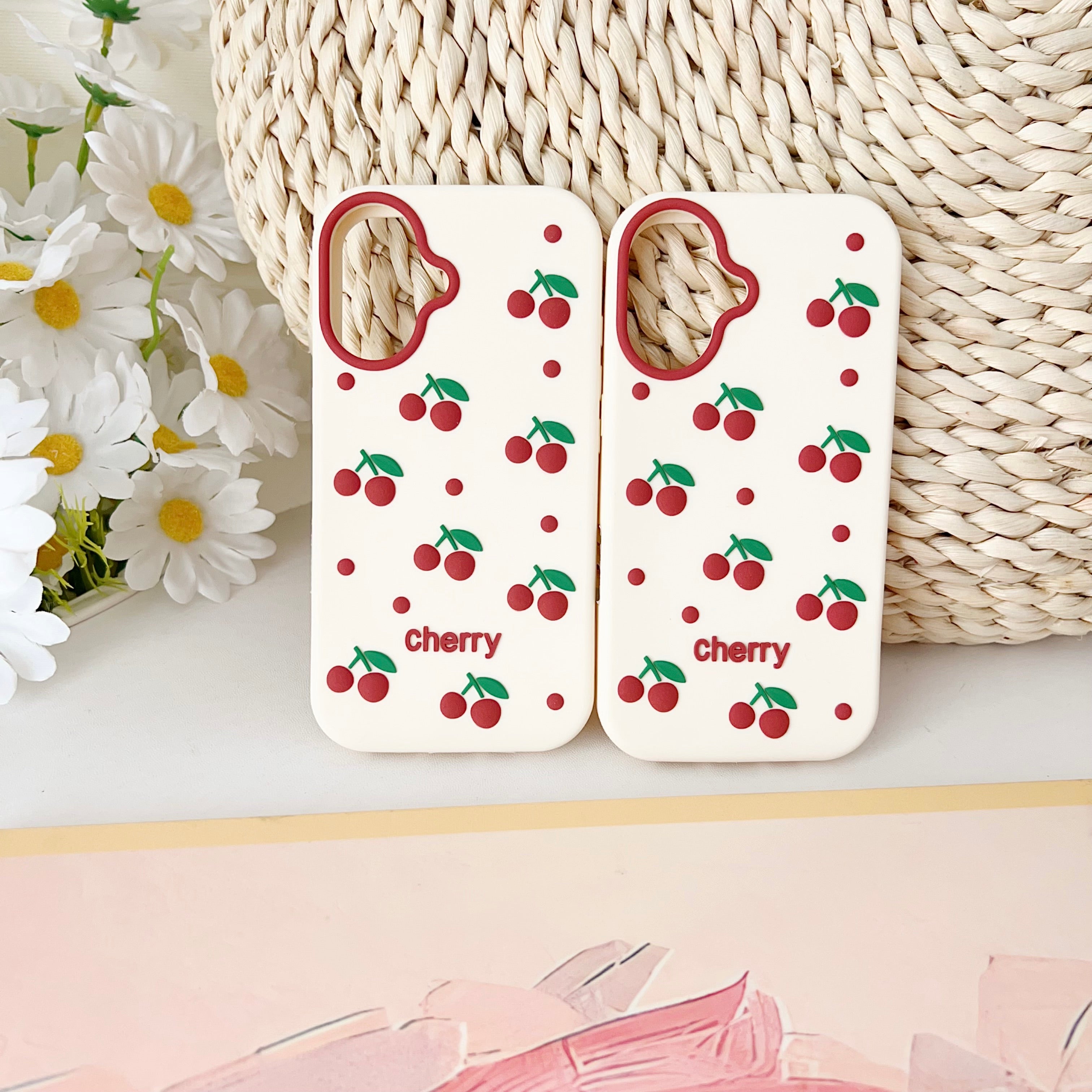 Cherry Bracket Soft Silicone Phone Case 