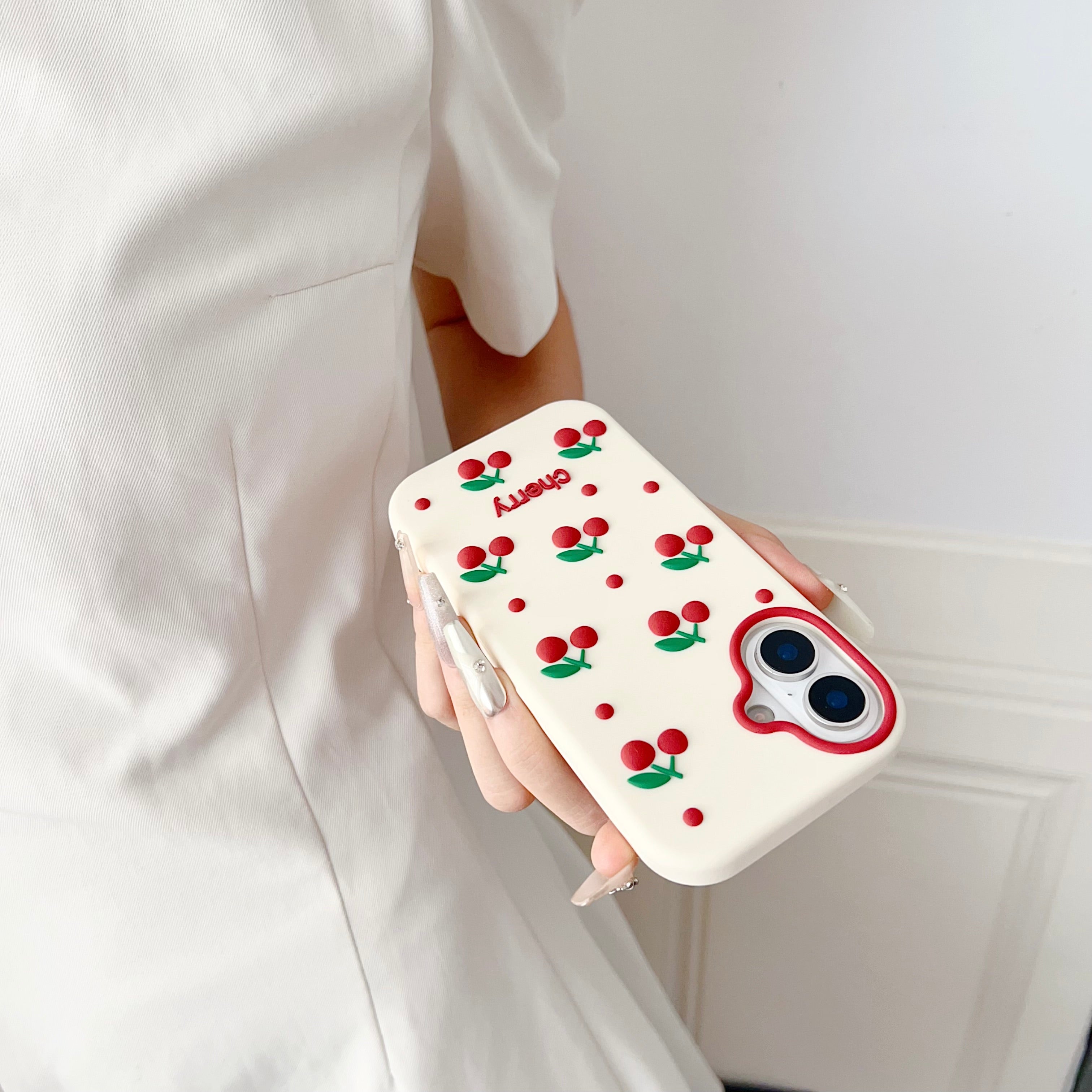 Cherry Bracket Soft Silicone Phone Case 
