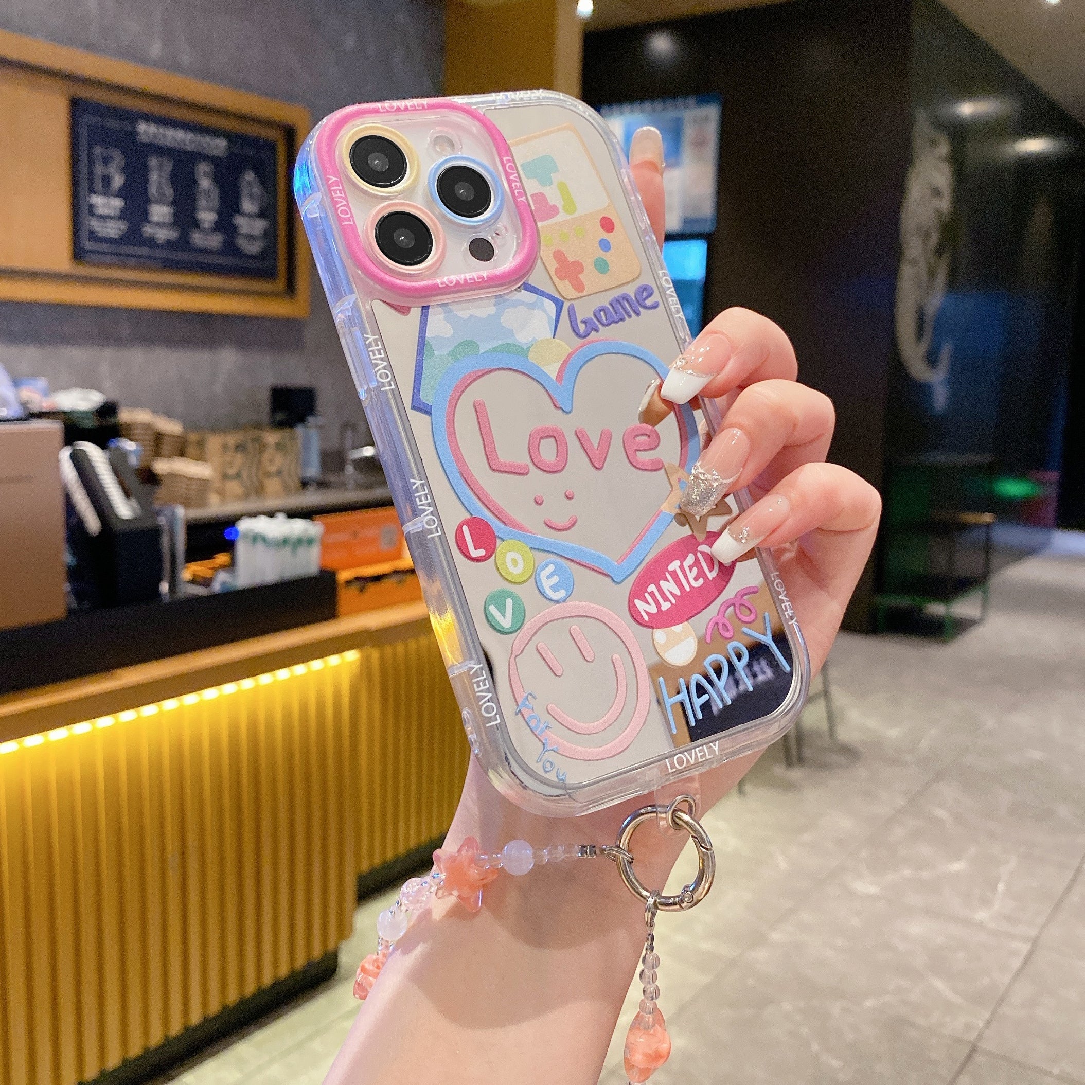 Love Game With Bracelet Mirror Silicon Phone Case