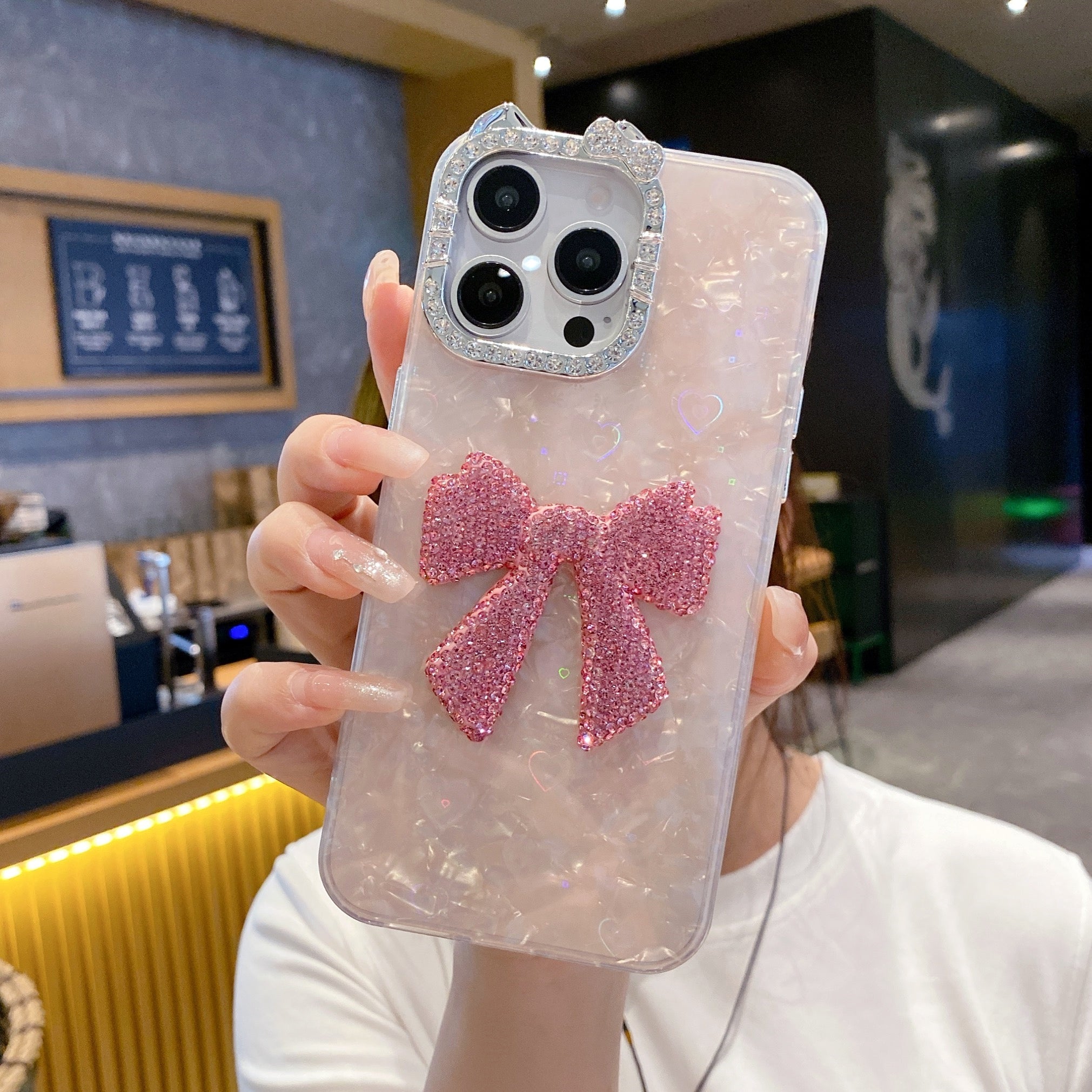 Luxury Bow Bling Case – Cute Pink Edition Case For iPhone 17 Pro
