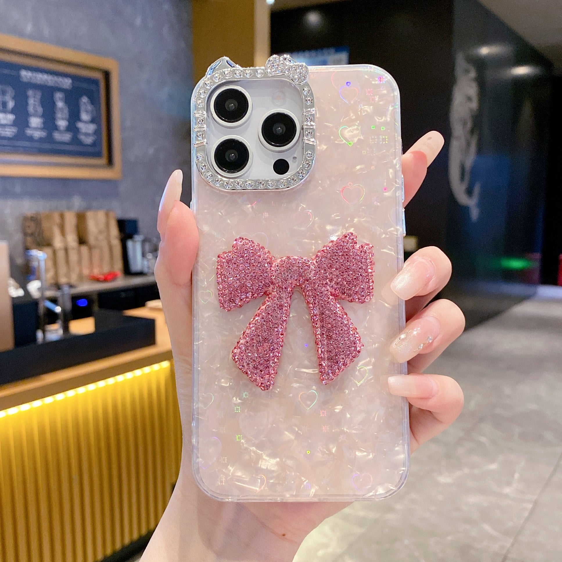 Luxury Bow Bling Case – Cute Pink Edition Case For iPhone 17 Pro