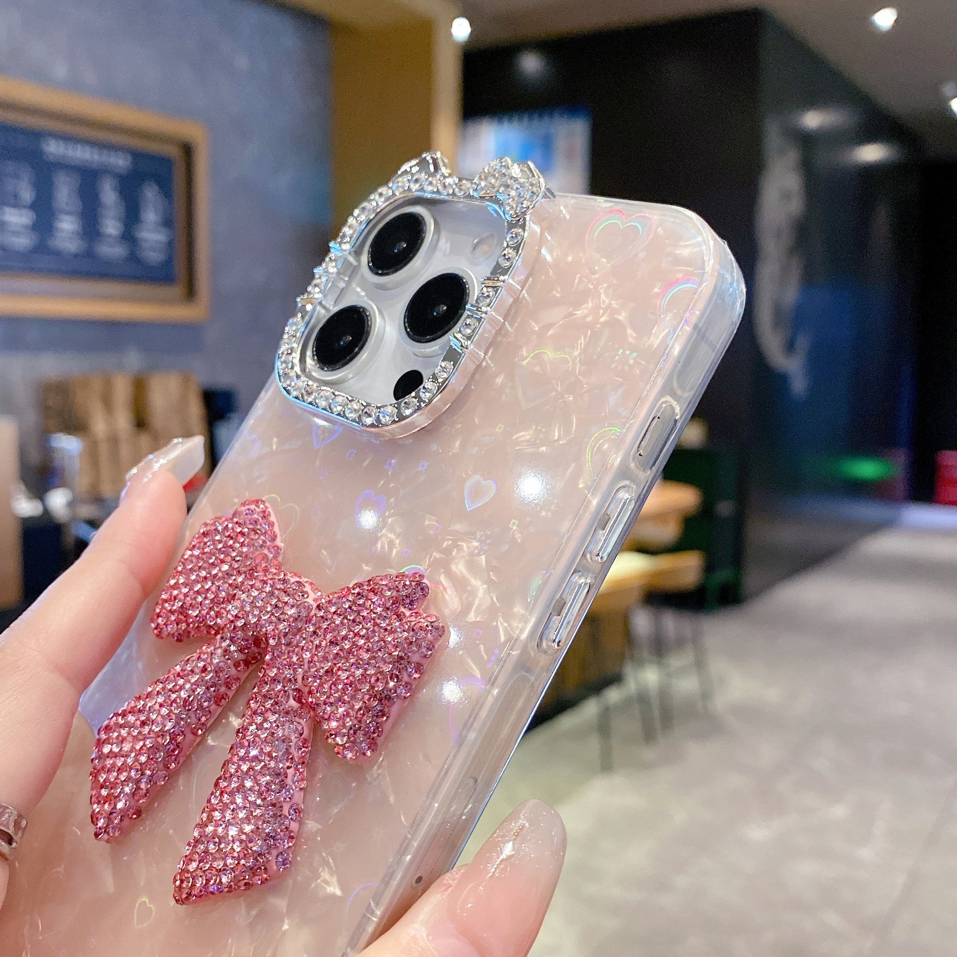 Luxury Bow Bling Case – Cute Pink Edition Case For iPhone 17 Pro