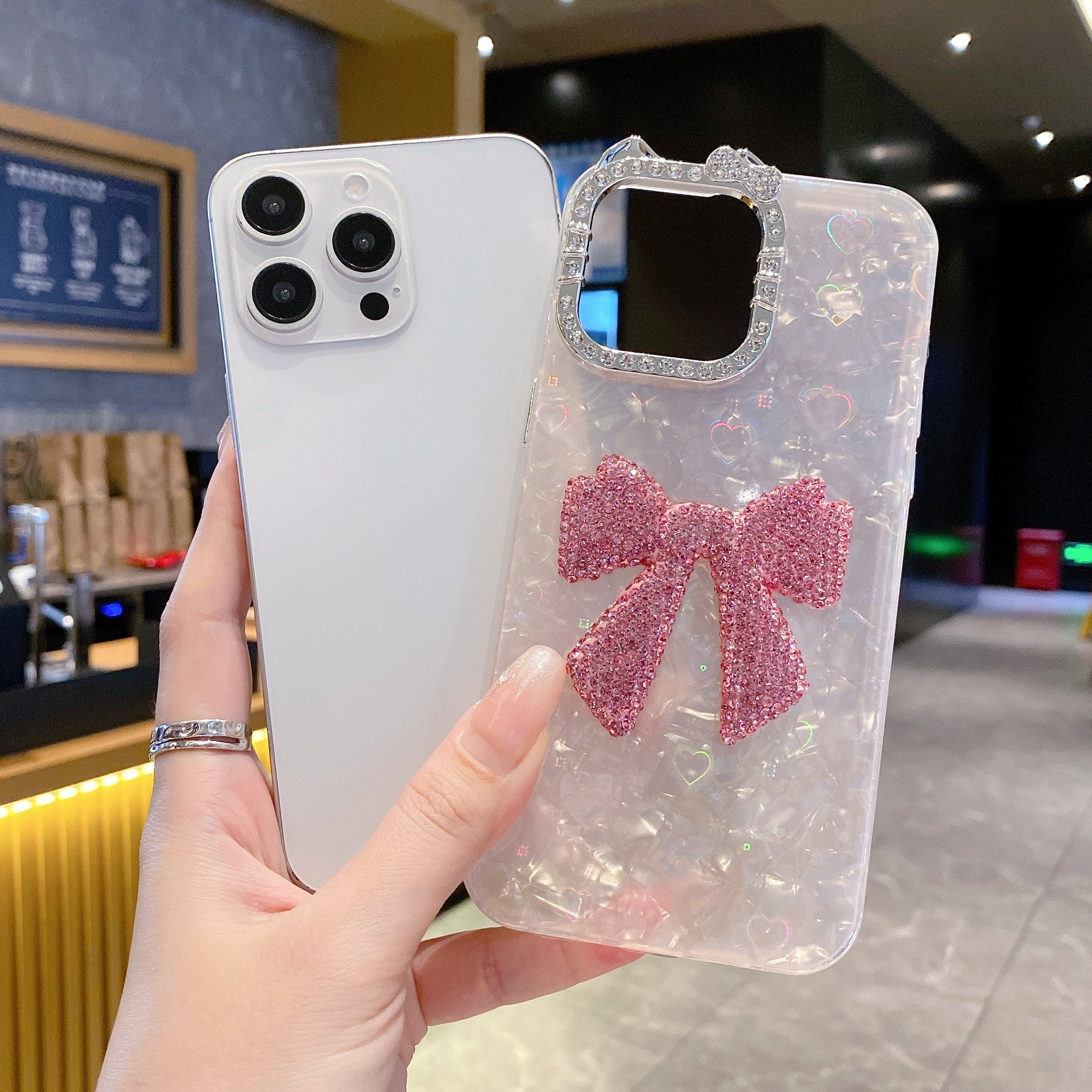 Luxury Bow Bling Case – Cute Pink Edition Case For iPhone 17 Pro