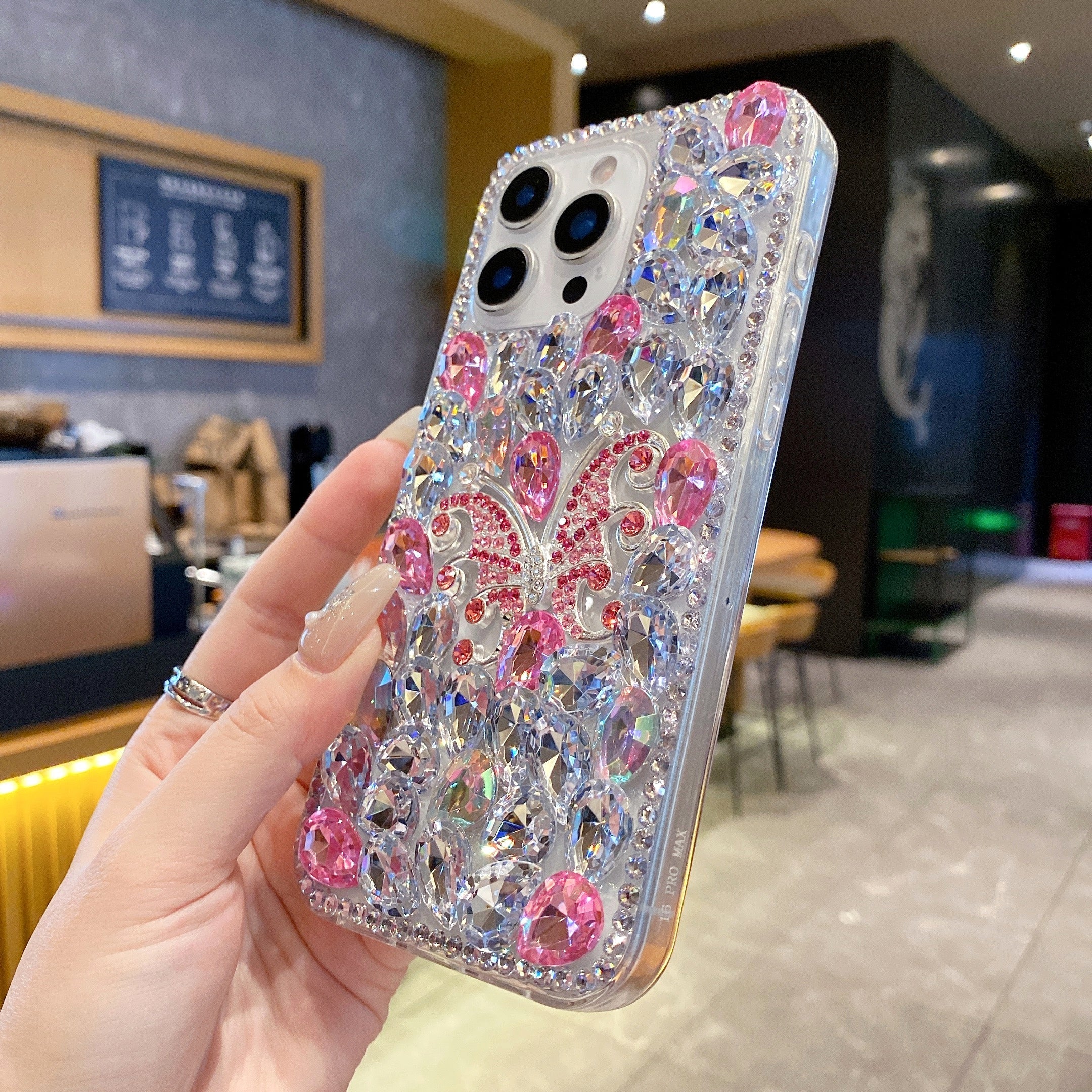 Luxury Crystal Diamond Butterfly Bling Phone Case For iPhone 13