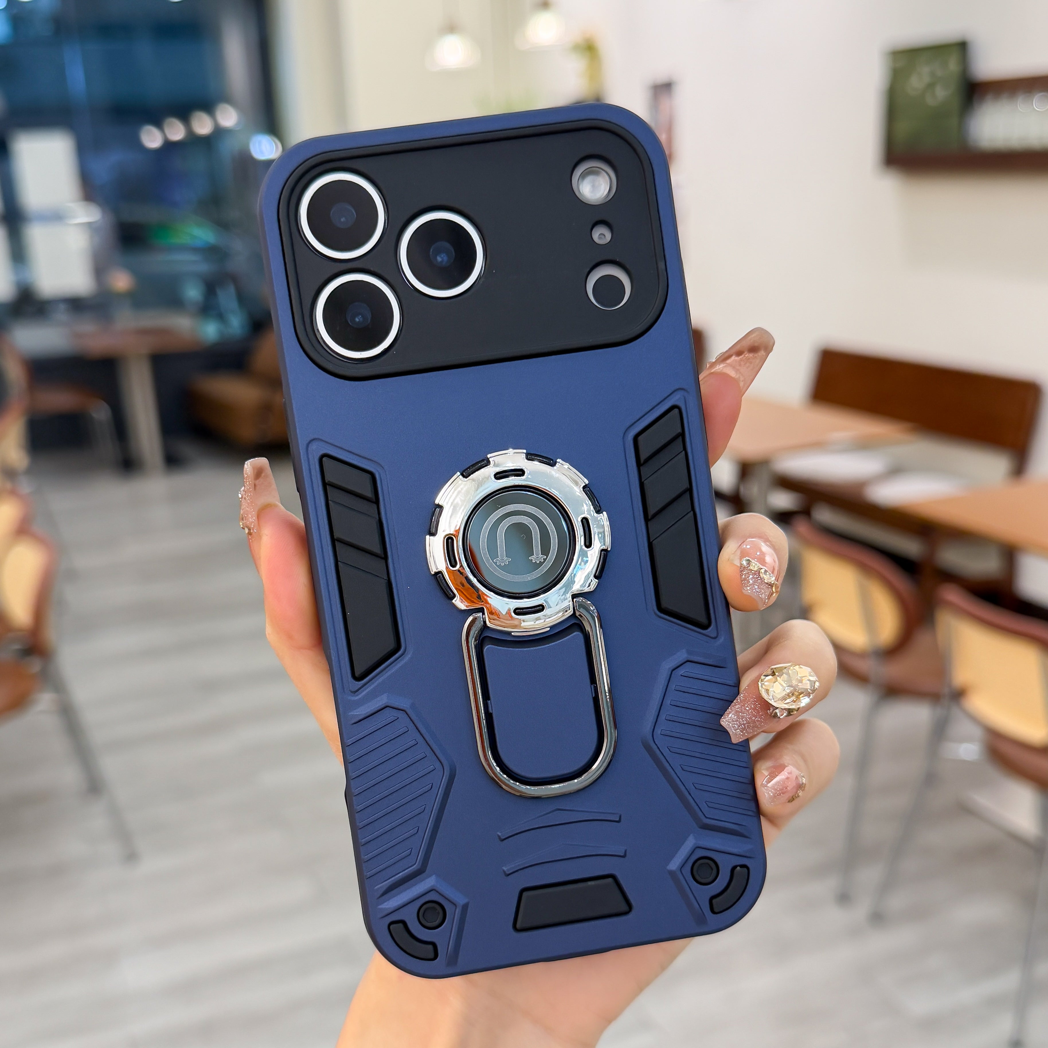 Military-Grade Protection Case - 360° Rotating Ring Holder & Magnetic Car Mount Case