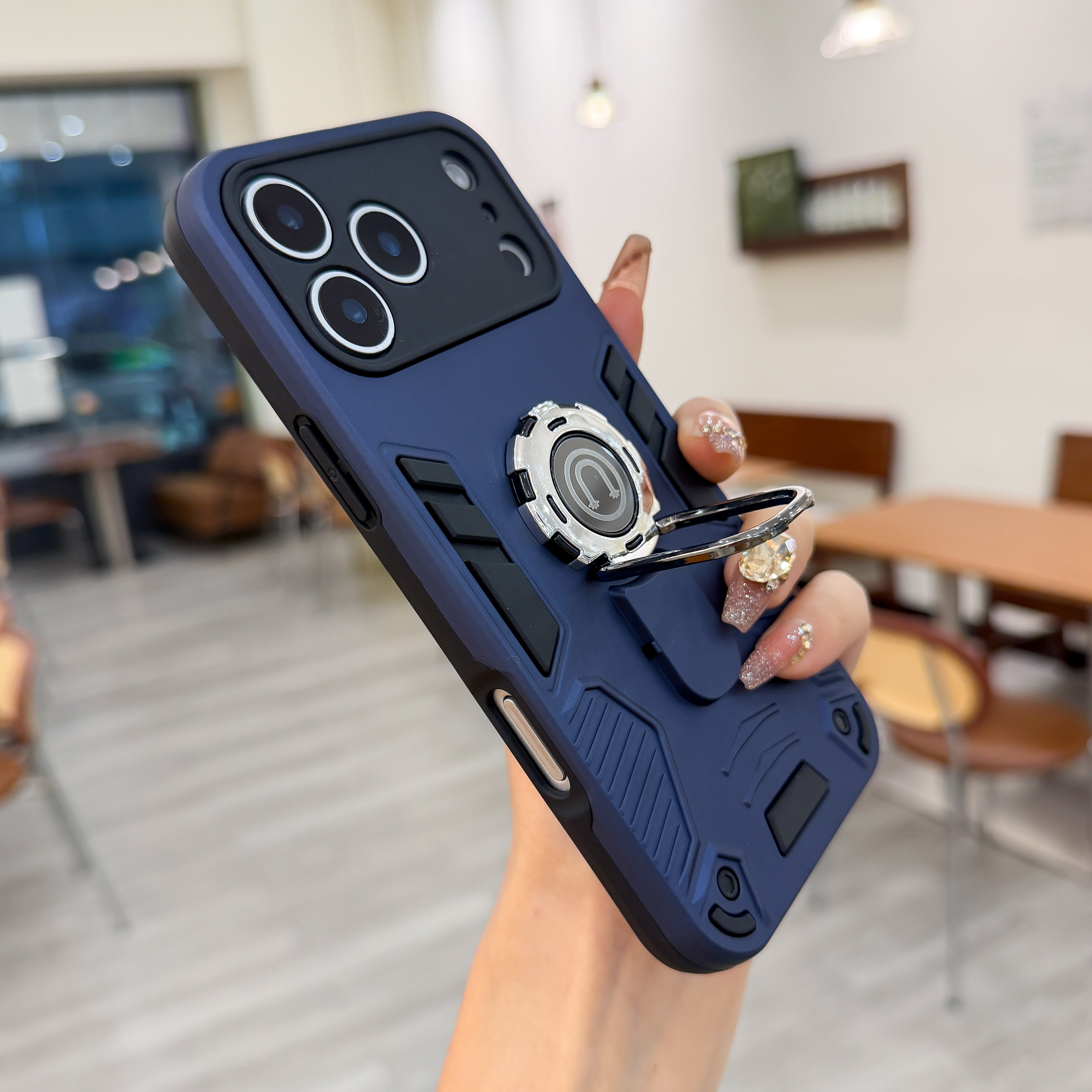 Military-Grade Protection Case - 360° Rotating Ring Holder & Magnetic Car Mount Case