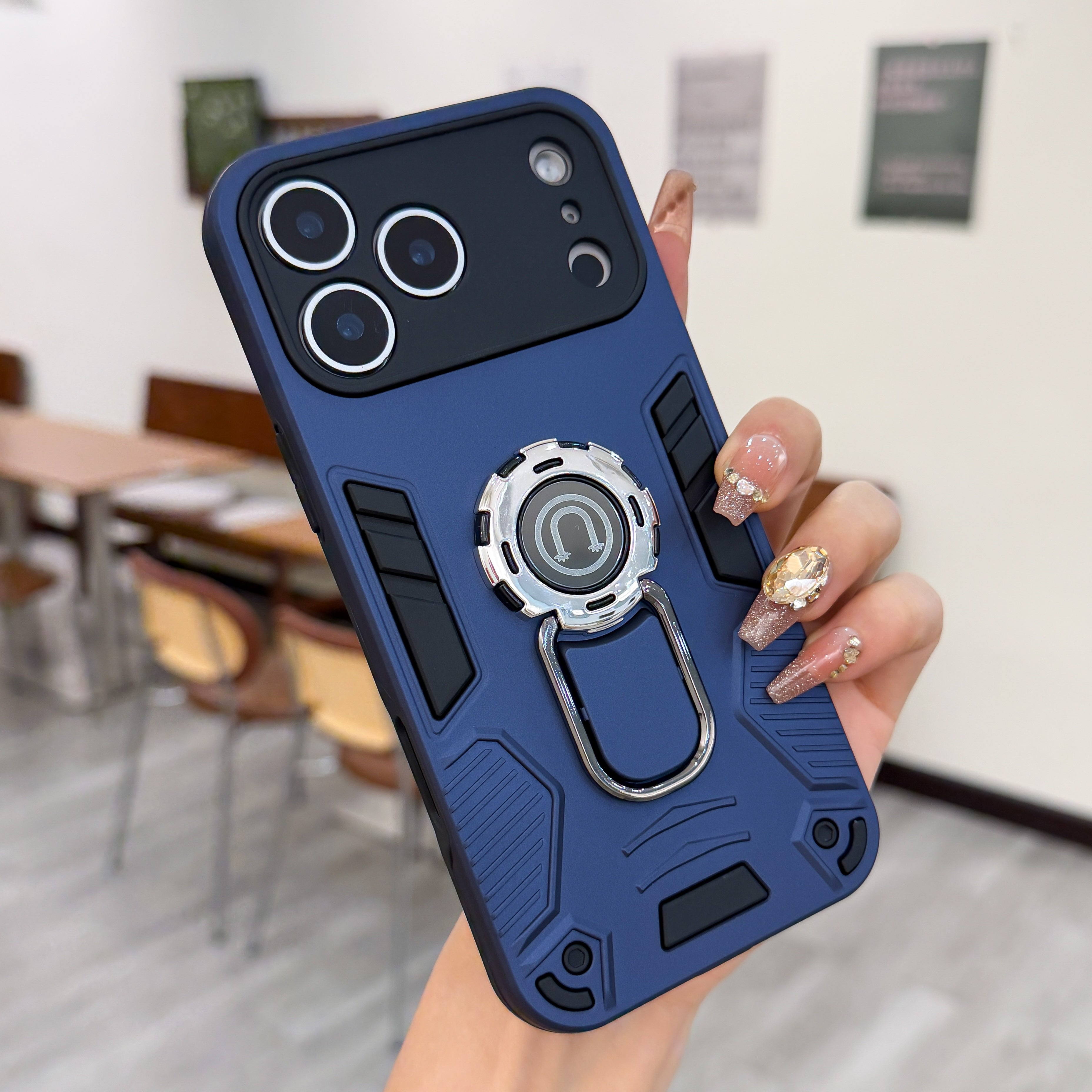 Military-Grade Protection Case - 360° Rotating Ring Holder & Magnetic Car Mount Case