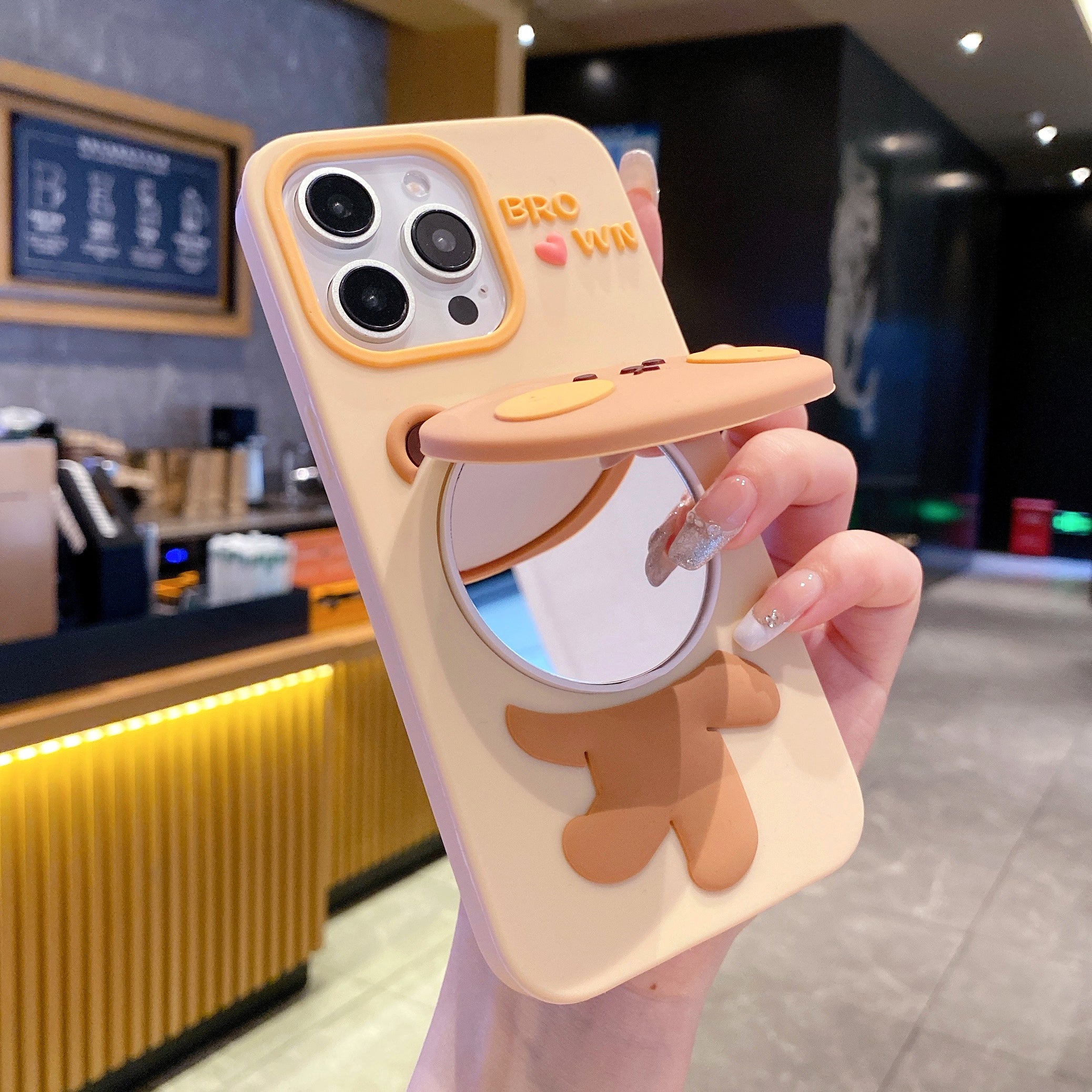 Mirror Bear Silicon Phone Cases For iPhone