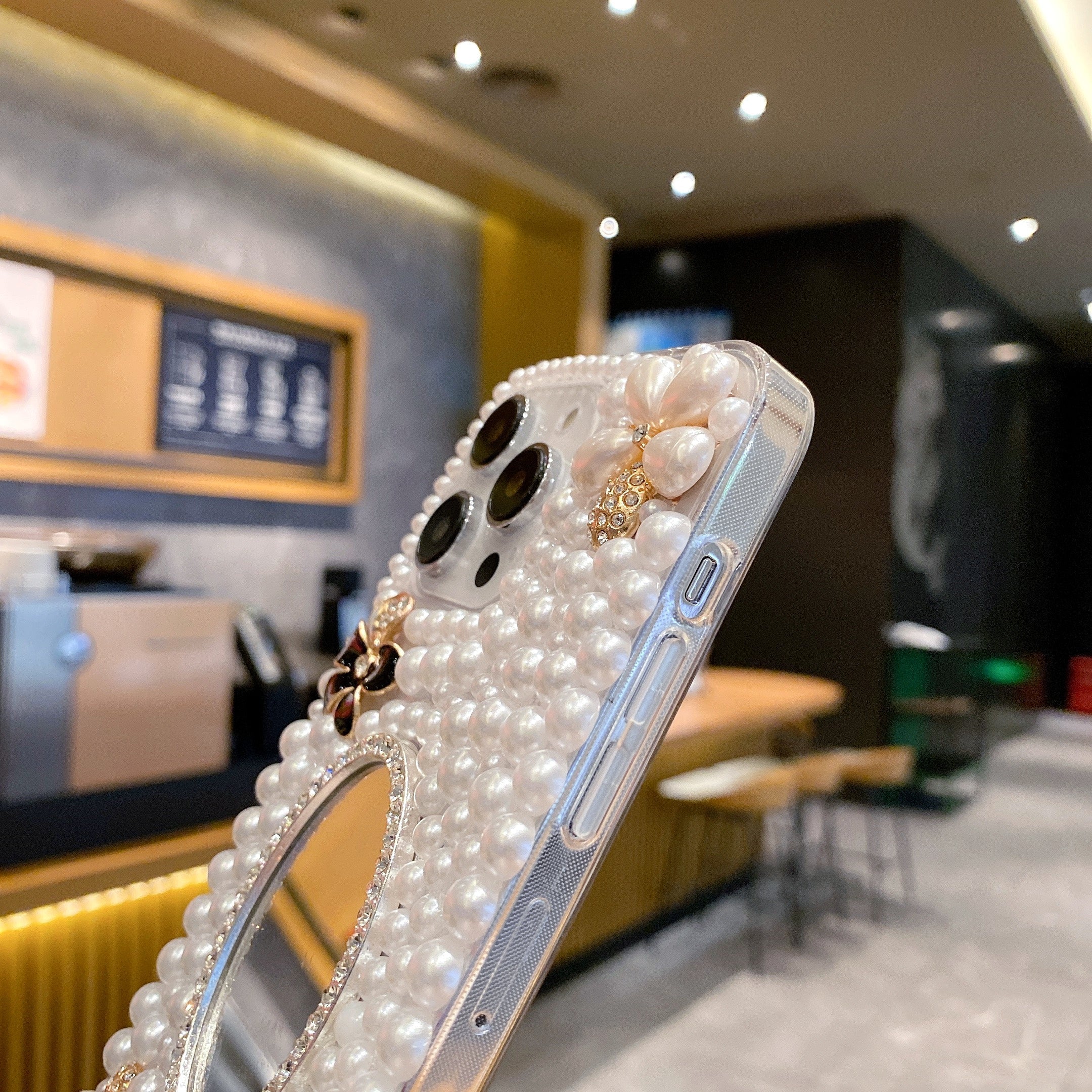 Pearl With Mirror Silicon Phone Case