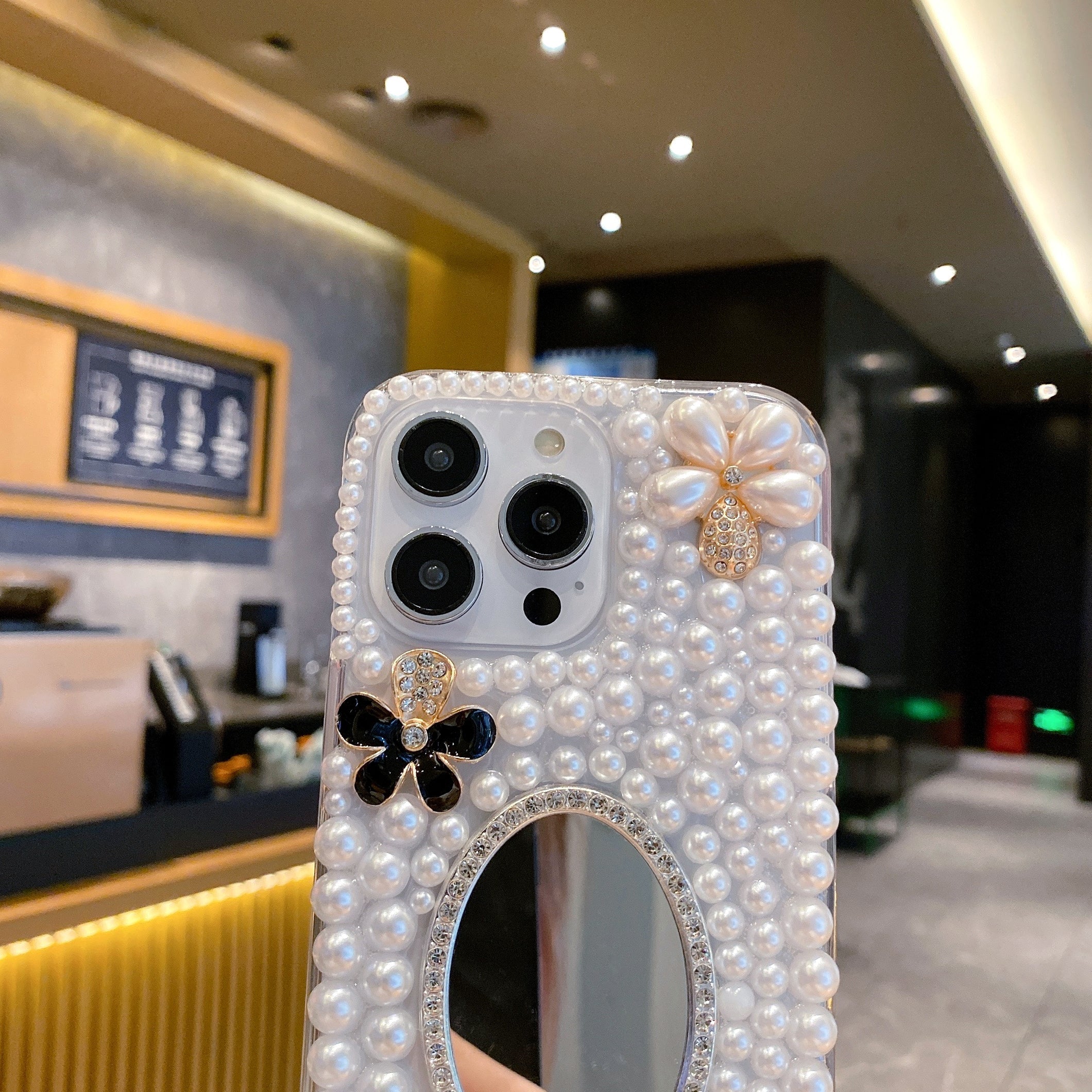 Pearl With Mirror Silicon Phone Case