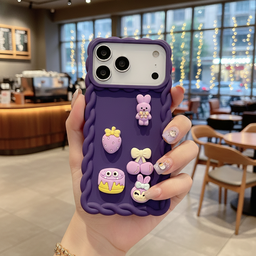 Purple Birthday Articals Silicon Phone Cases