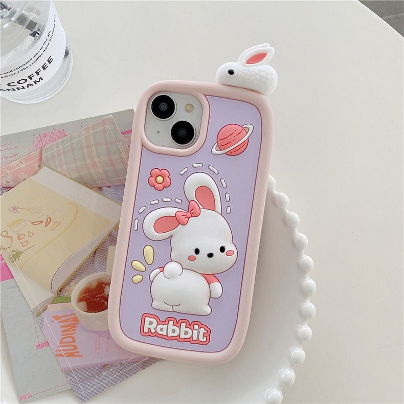 rabbit-with-earth-silicon-phone-cases-for-iphone