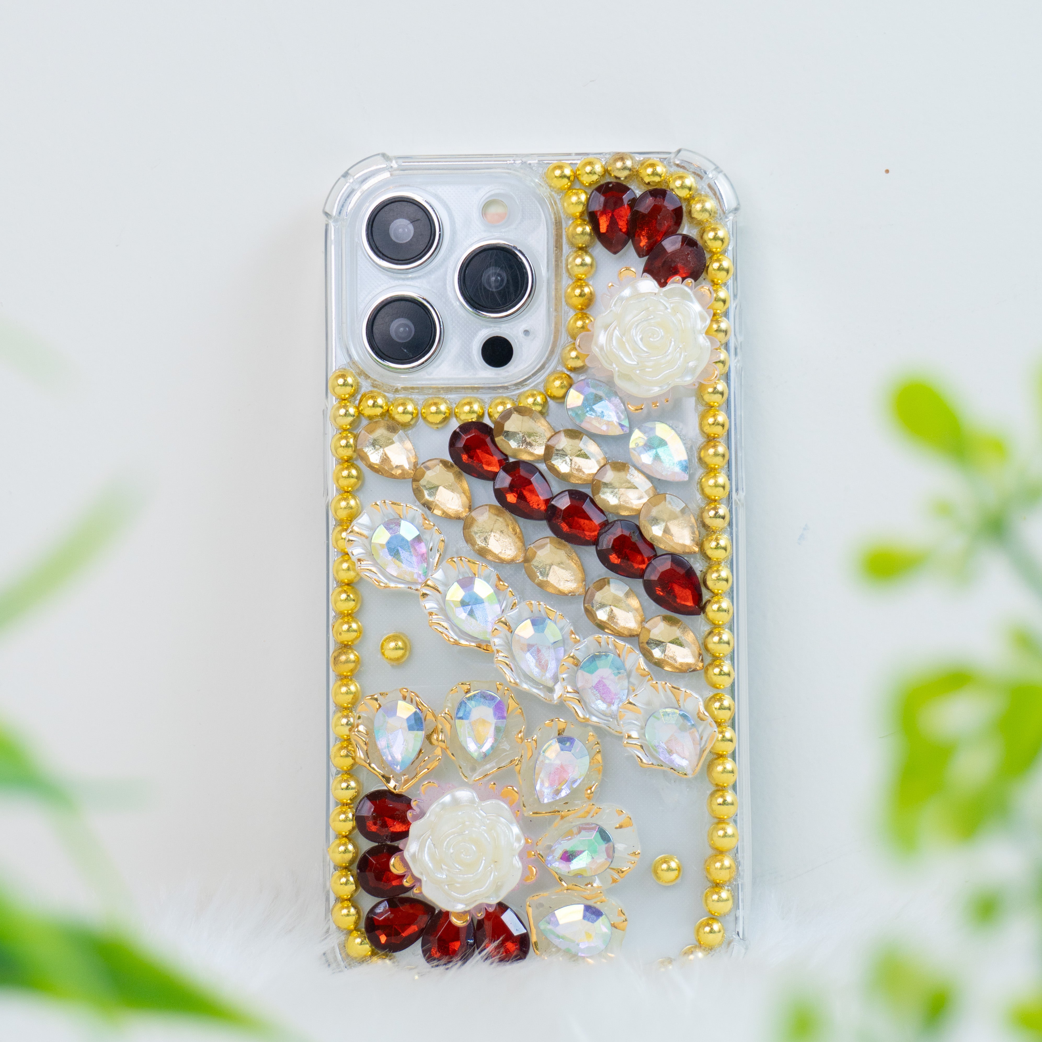 Red-Gold Diamond Silicon Phone Cases