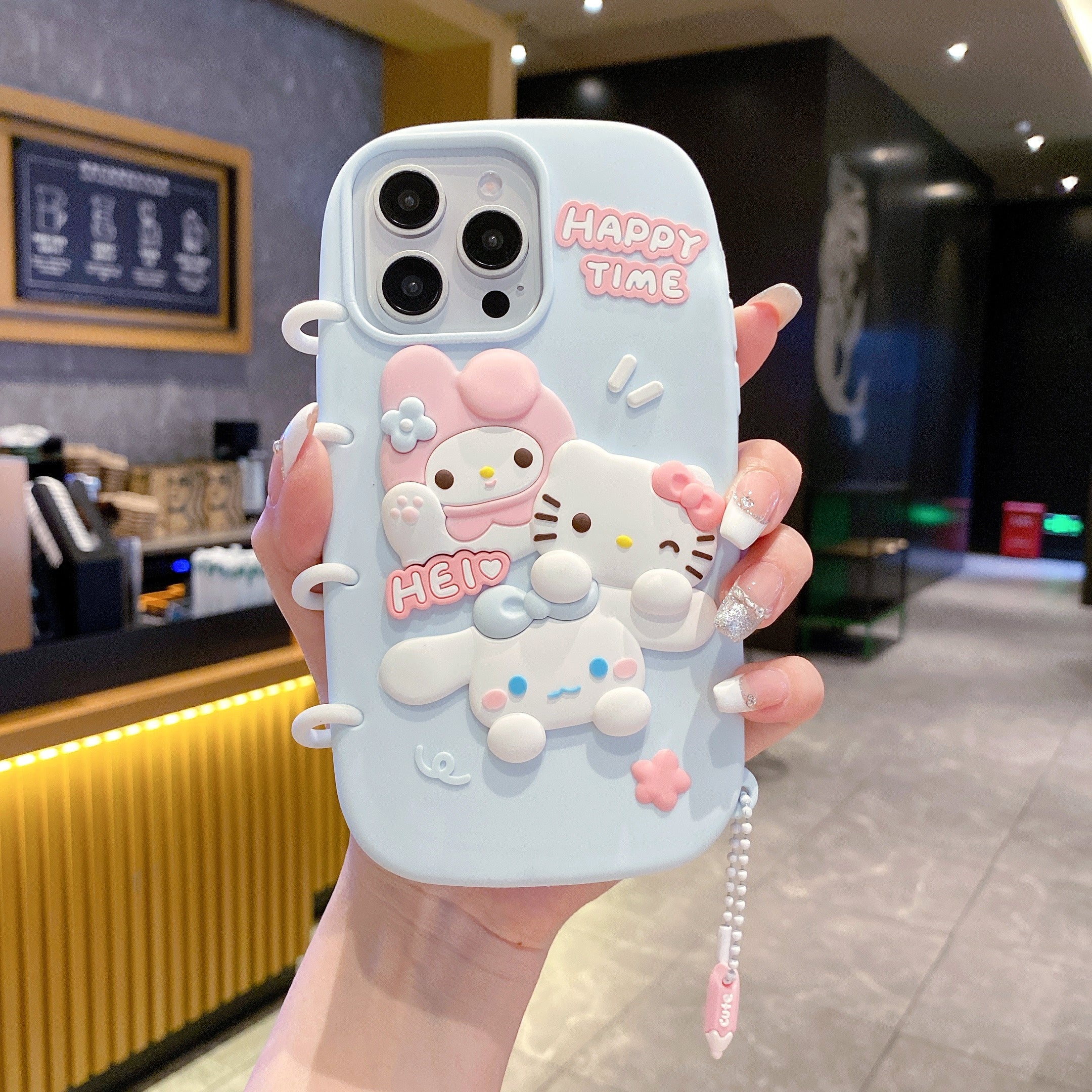 Spiral Happy Time Kitty Silicon Phone Case