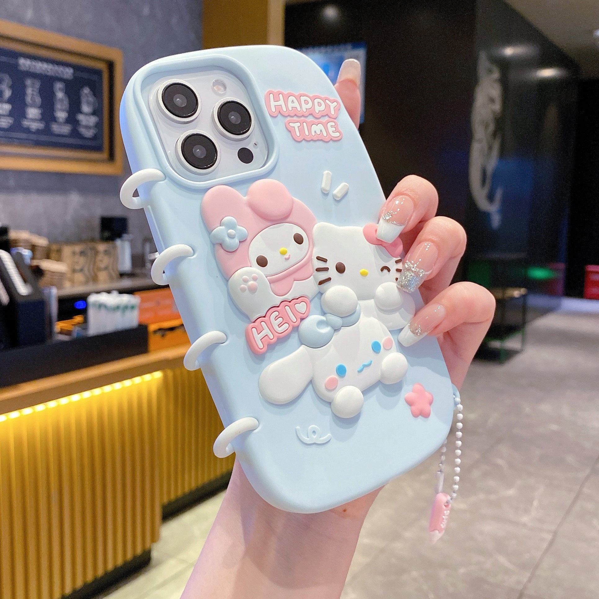 Spiral Happy Time Kitty Silicon Phone Case