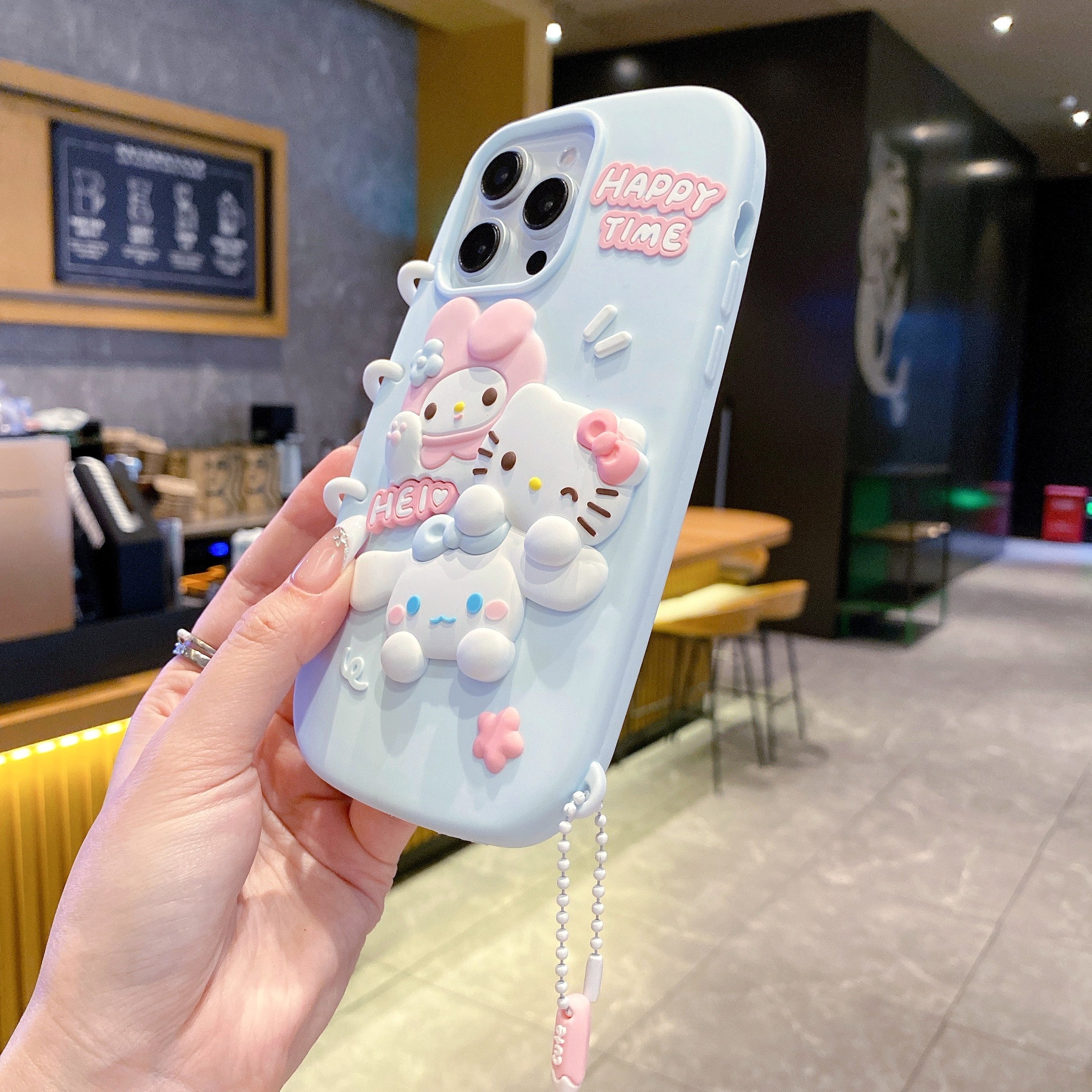 Spiral Happy Time Kitty Silicon Phone Case