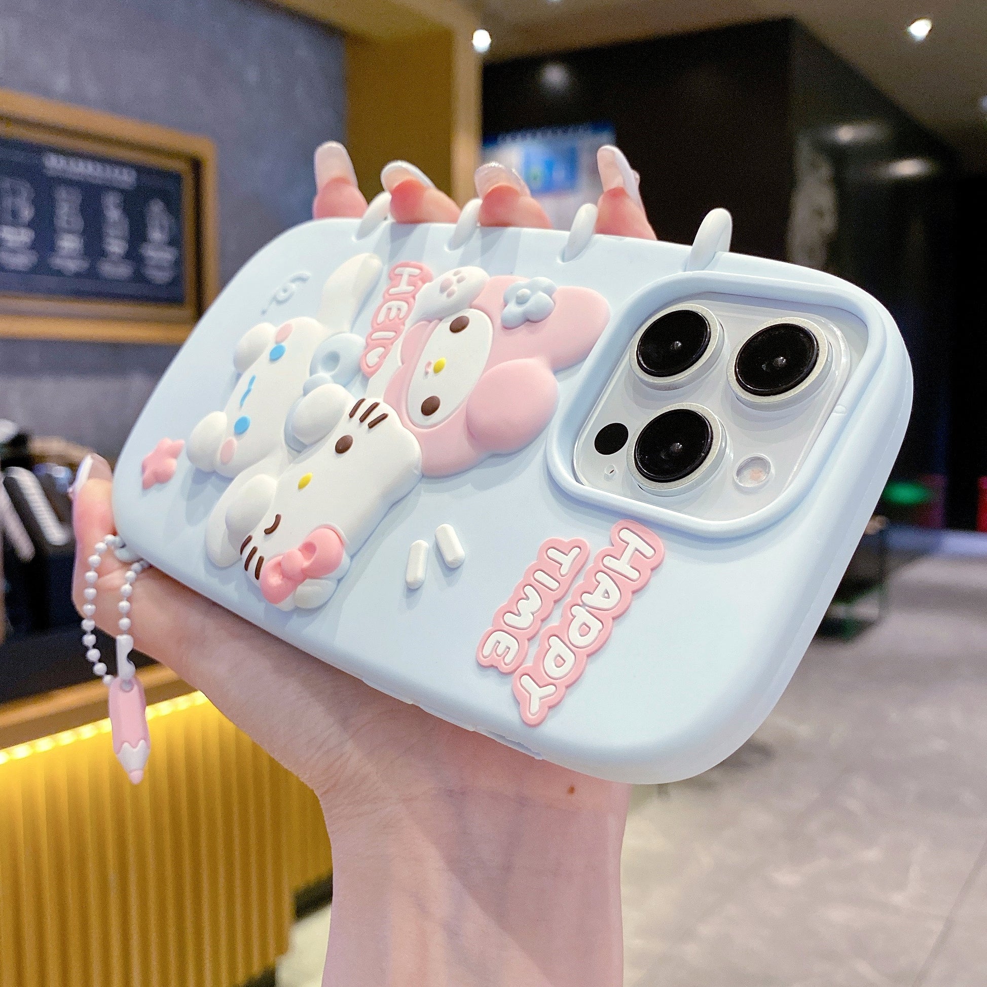 Spiral Happy Time Kitty Silicon Phone Case