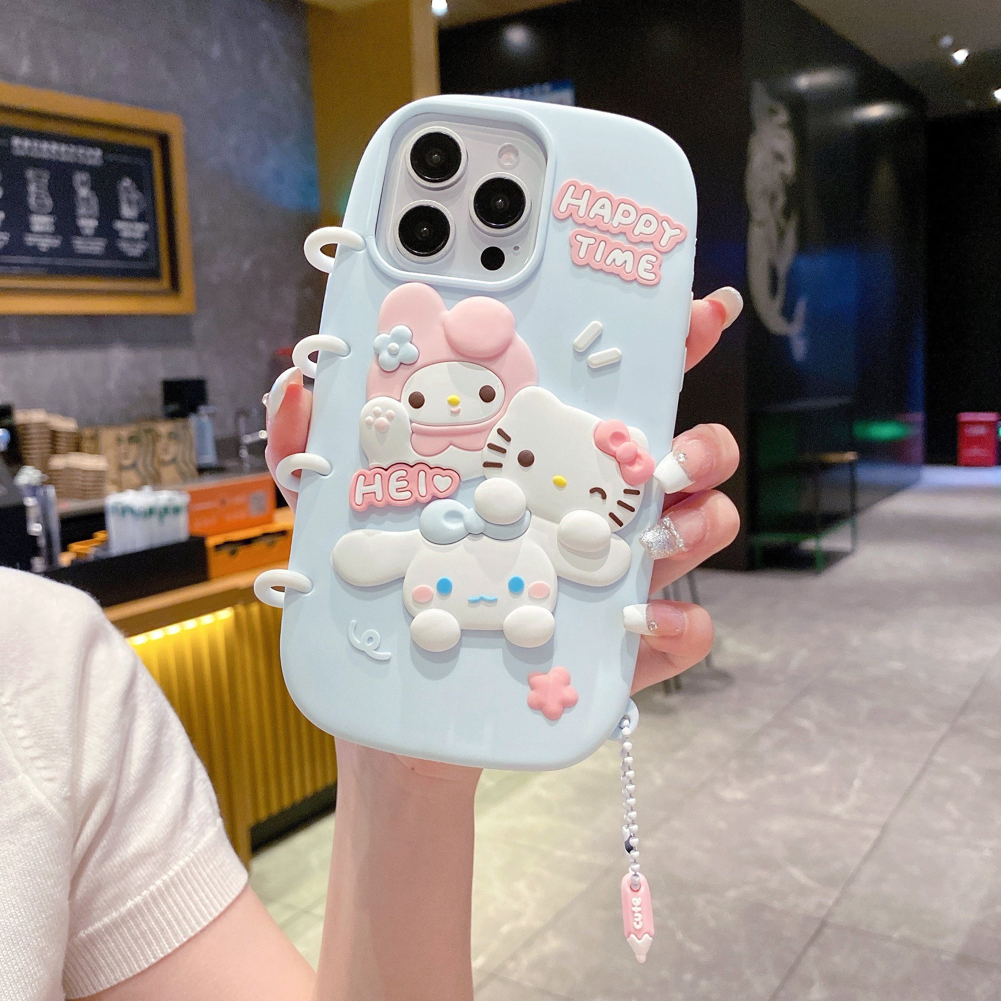 Spiral Happy Time Kitty Silicon Phone Case